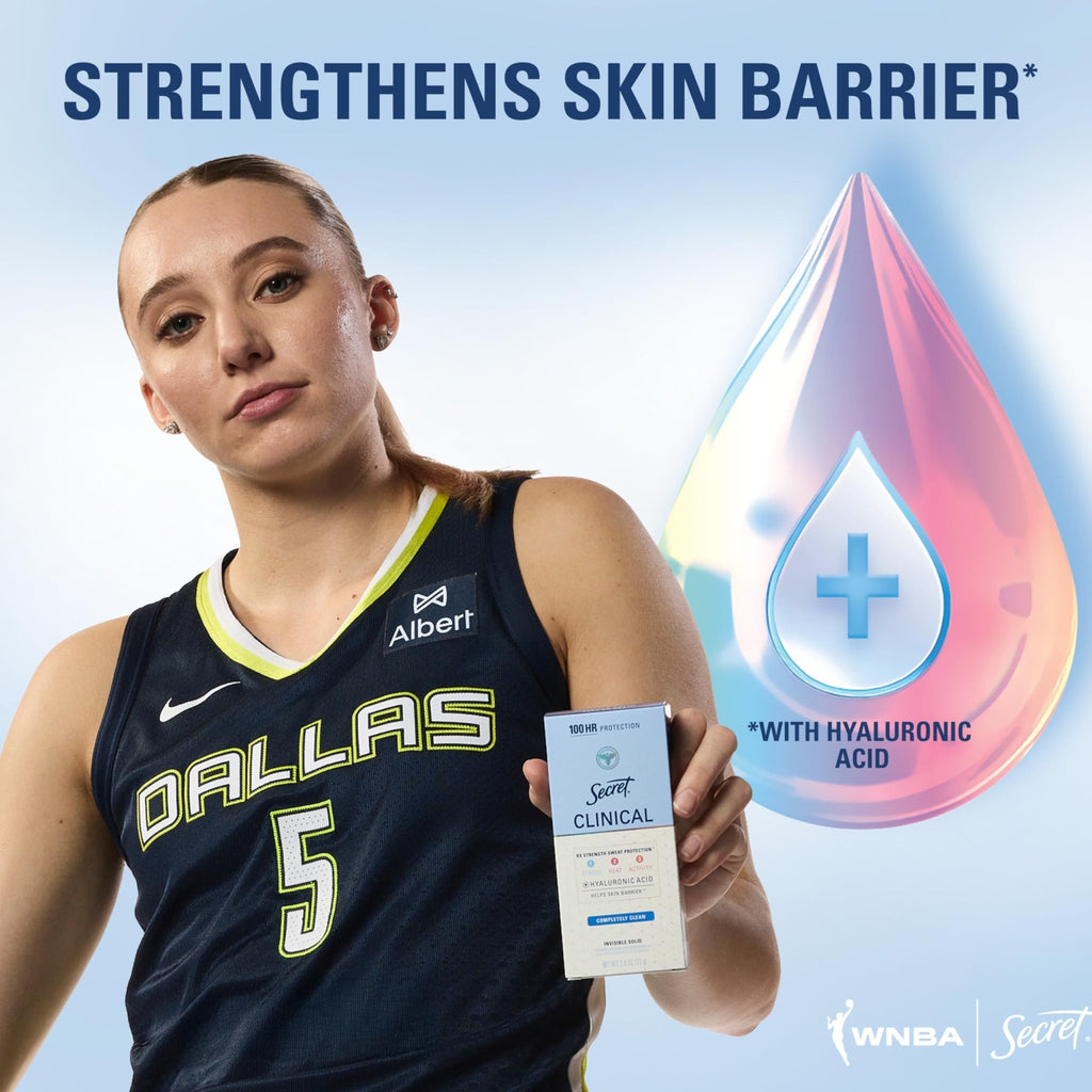 Secret Clinical Strength 100HR Sweat & Odor, Invisible Solid Antiperspirant Deodorant for Women, 3X Stress Protection with Hyaluronic Acid, PH Balanced, Clean Lavender Scent, 2.6 oz - Jansha Store