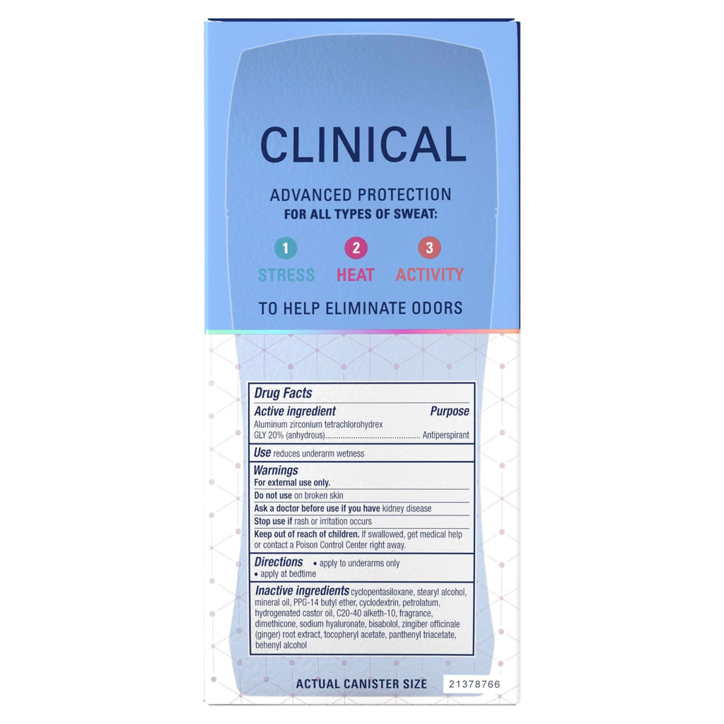 Secret Clinical Strength 100HR Sweat & Odor, Invisible Solid Antiperspirant Deodorant for Women, 3X Stress Protection with Hyaluronic Acid, PH Balanced, Clean Lavender Scent, 2.6 oz - Jansha Store