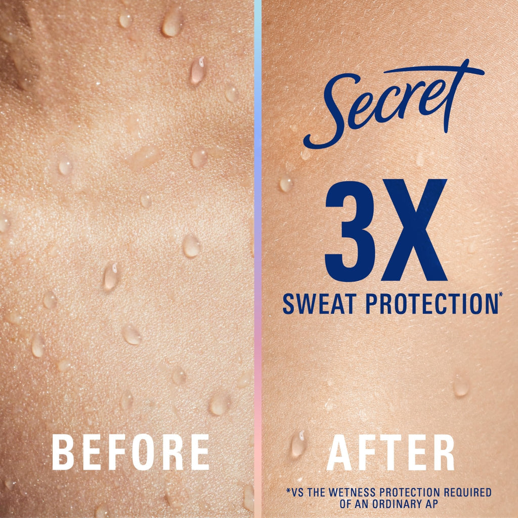 Secret Clinical Strength 100HR Sweat & Odor, Invisible Solid Antiperspirant Deodorant for Women, 3X Stress Protection with Hyaluronic Acid, PH Balanced, Clean Lavender Scent, 2.6 oz - Jansha Store