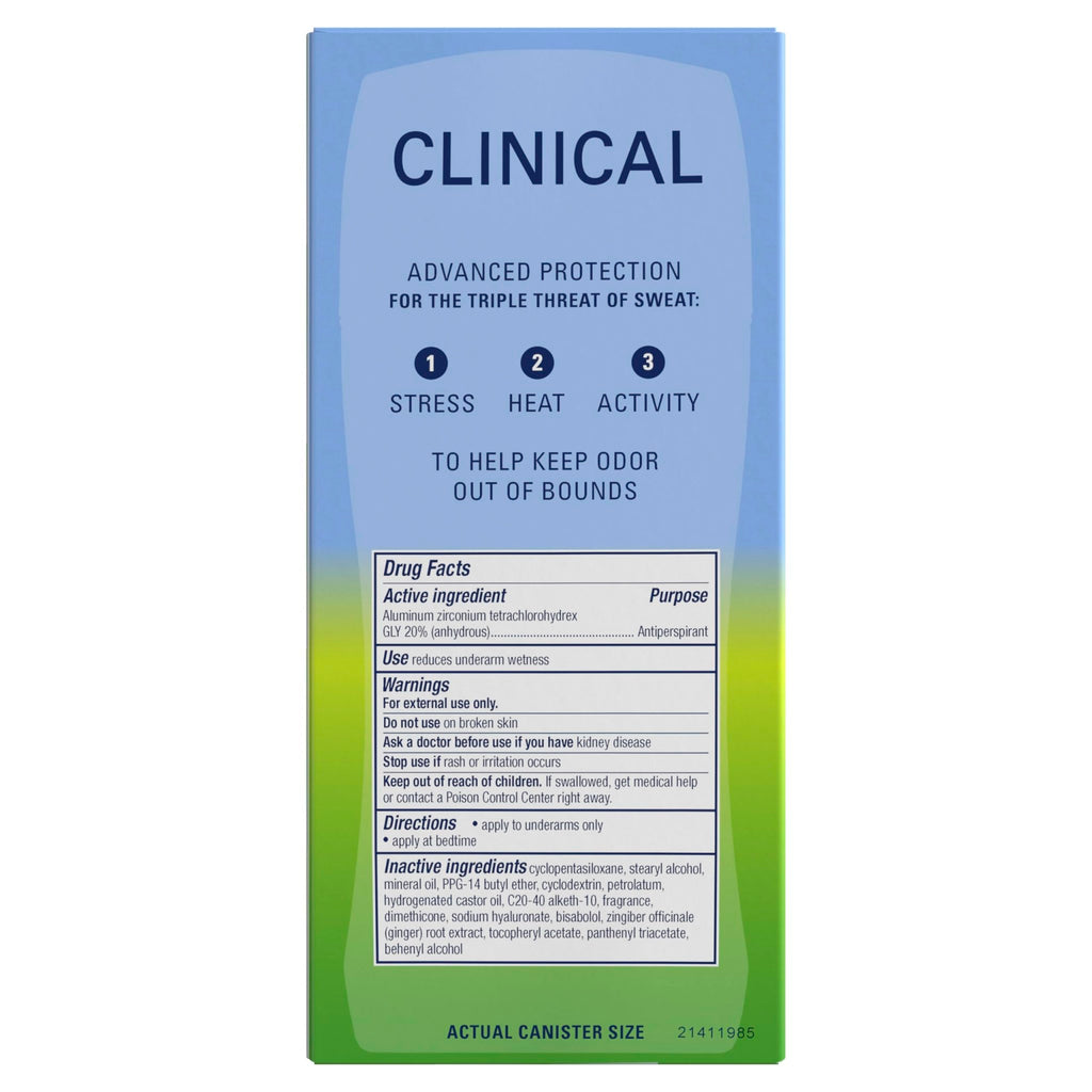 Secret Clinical Strength 100HR Sweat & Odor, Invisible Solid Antiperspirant Deodorant for Women, 3X Stress Protection with Hyaluronic Acid, PH Balanced, Clean Lavender Scent, 2.6 oz - Jansha Store