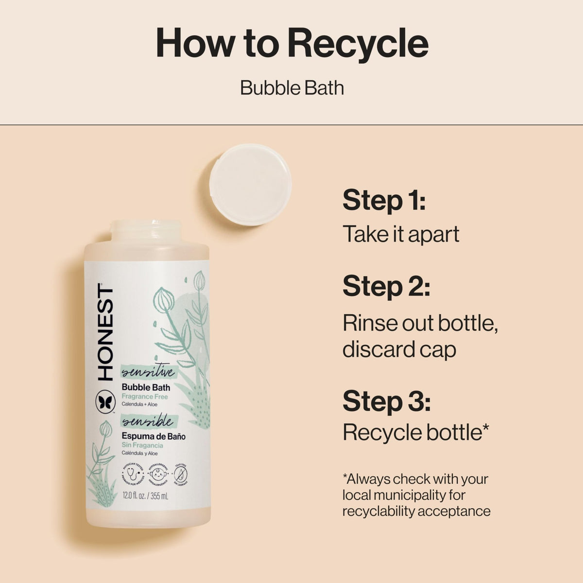 The Honest Company Bubble Bath, Hypoallergenic, Lavender Calm, 12 fl oz - Jansha Store