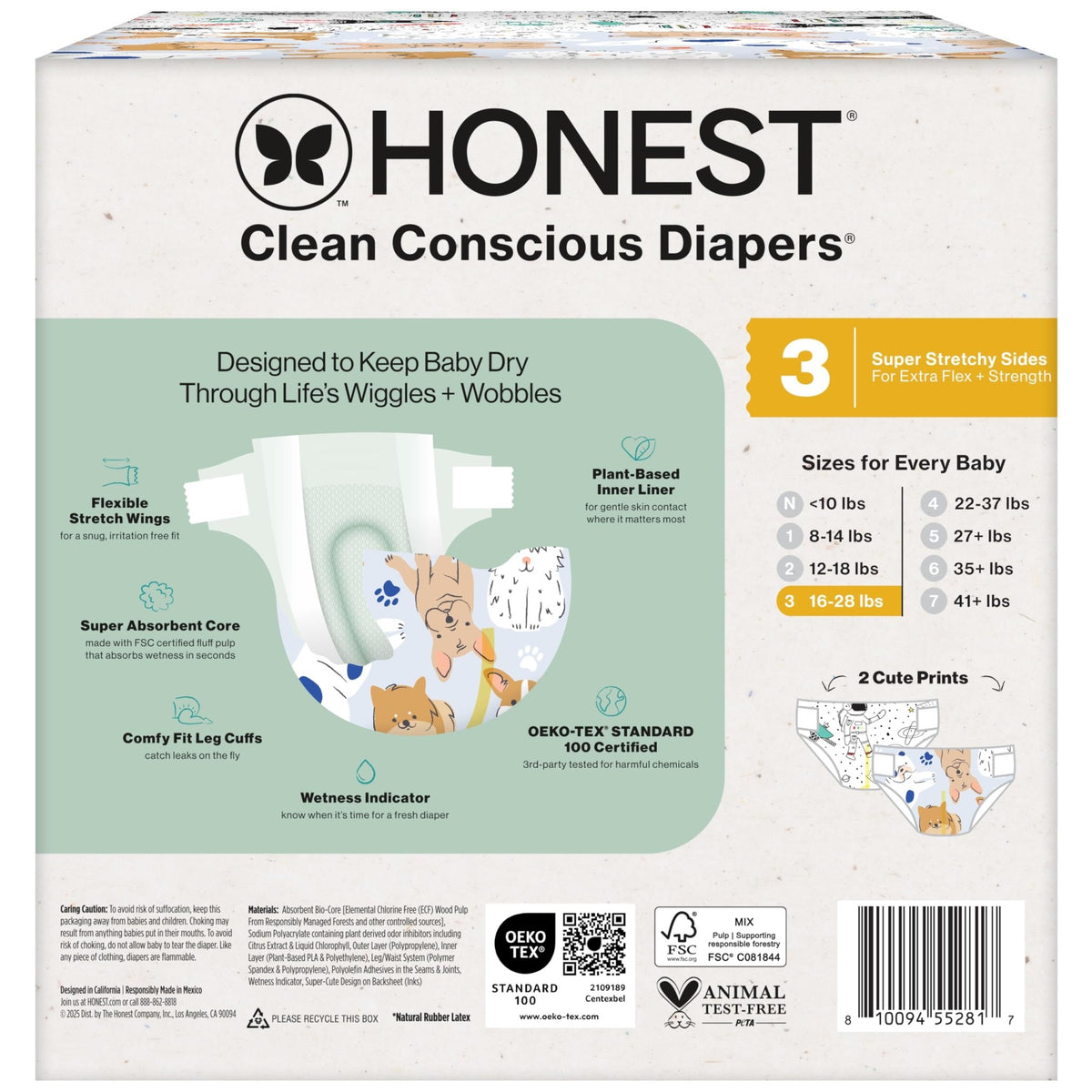 The Honest Company Diapers, All the Alpacas + Turtle Time, Size 1, 78 Count - Jansha Store