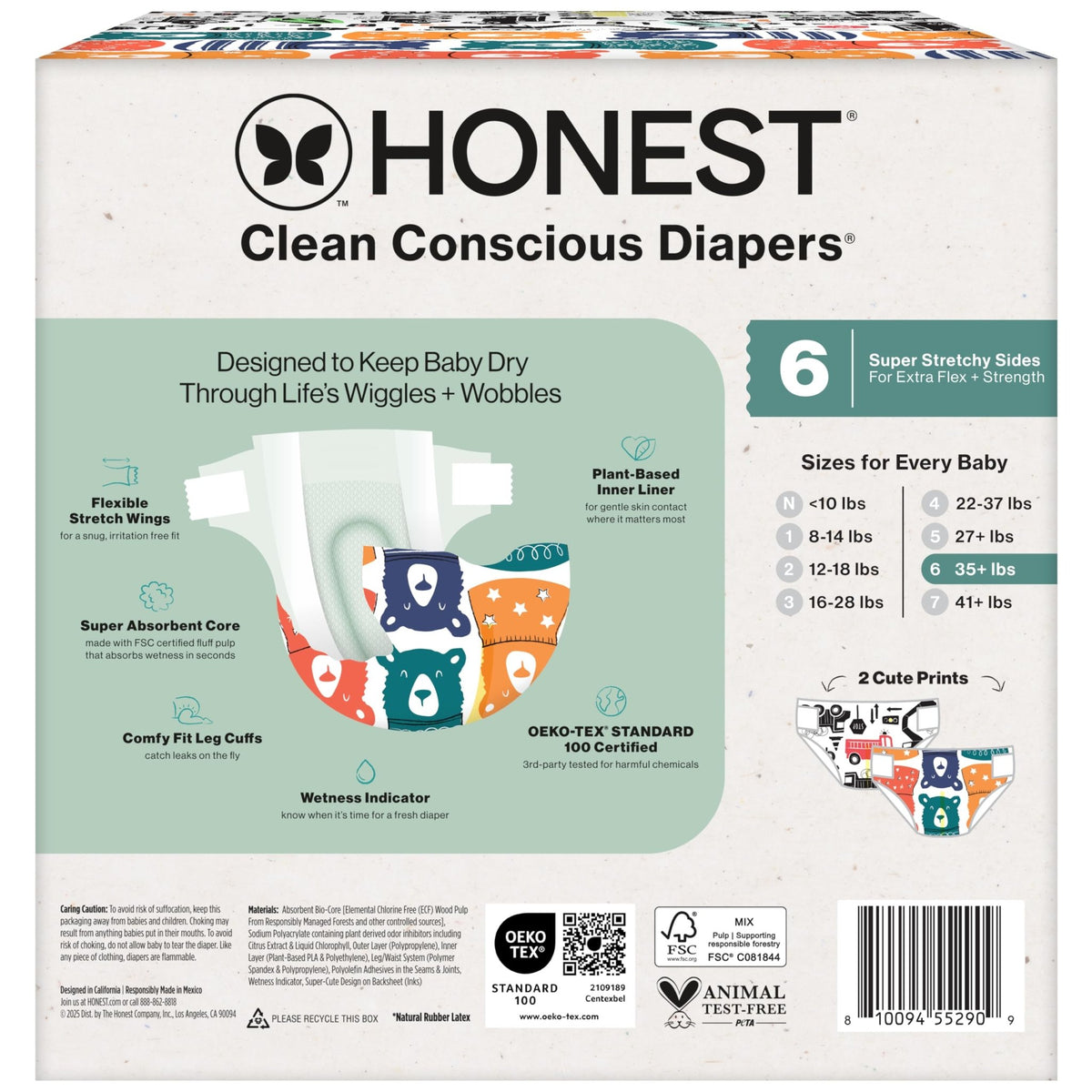 The Honest Company Diapers, All the Alpacas + Turtle Time, Size 1, 78 Count - Jansha Store