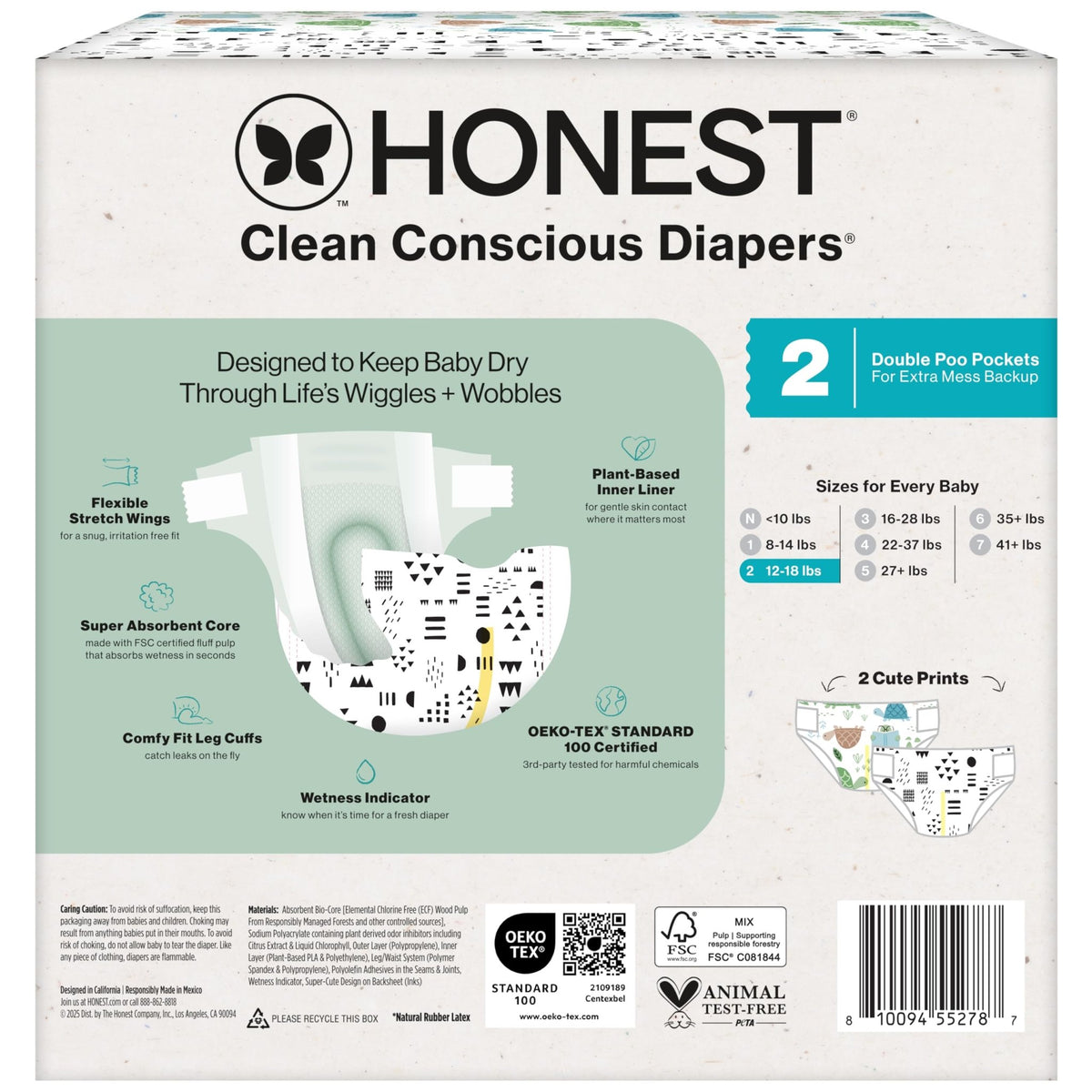 The Honest Company Diapers, All the Alpacas + Turtle Time, Size 1, 78 Count - Jansha Store