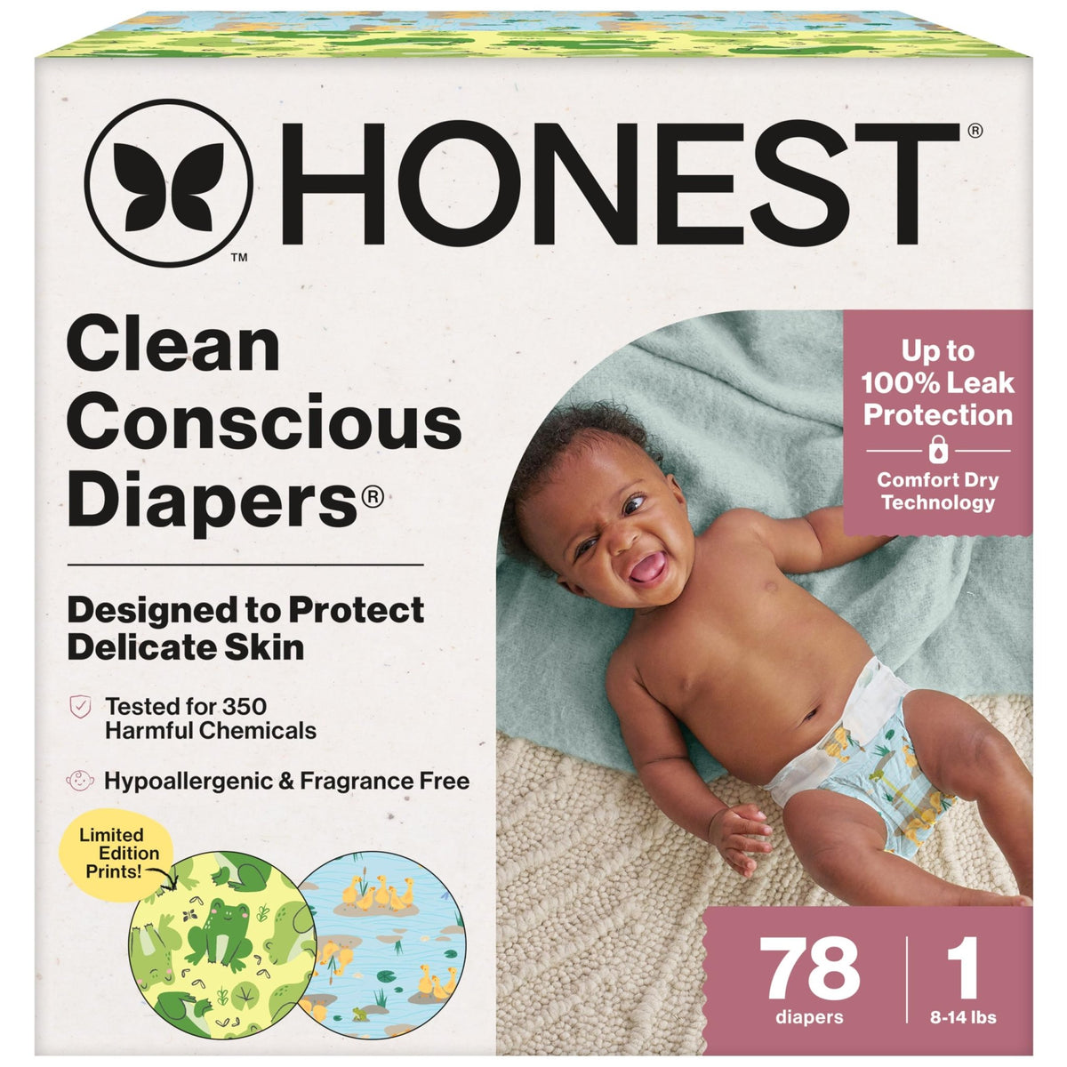 The Honest Company Diapers, All the Alpacas + Turtle Time, Size 1, 78 Count - Jansha Store