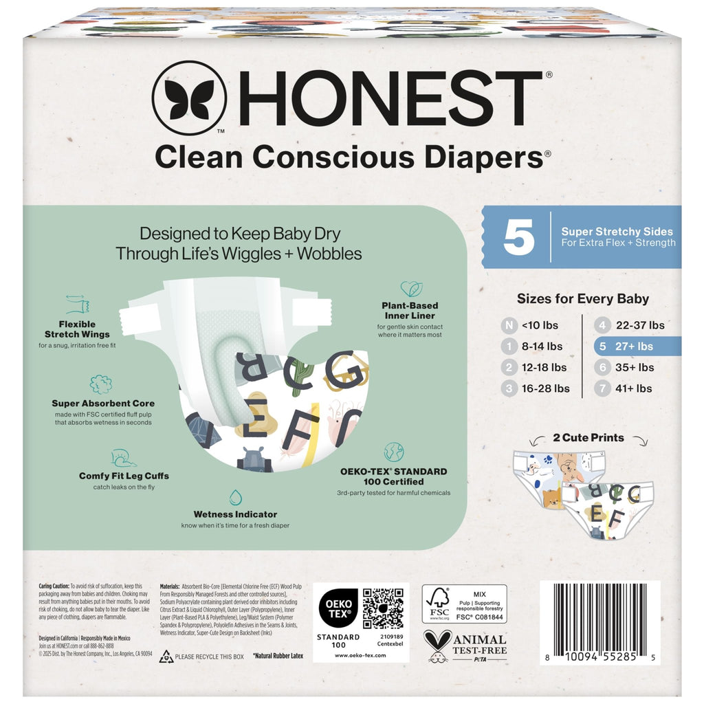 The Honest Company Diapers, All the Alpacas + Turtle Time, Size 1, 78 Count - Jansha Store