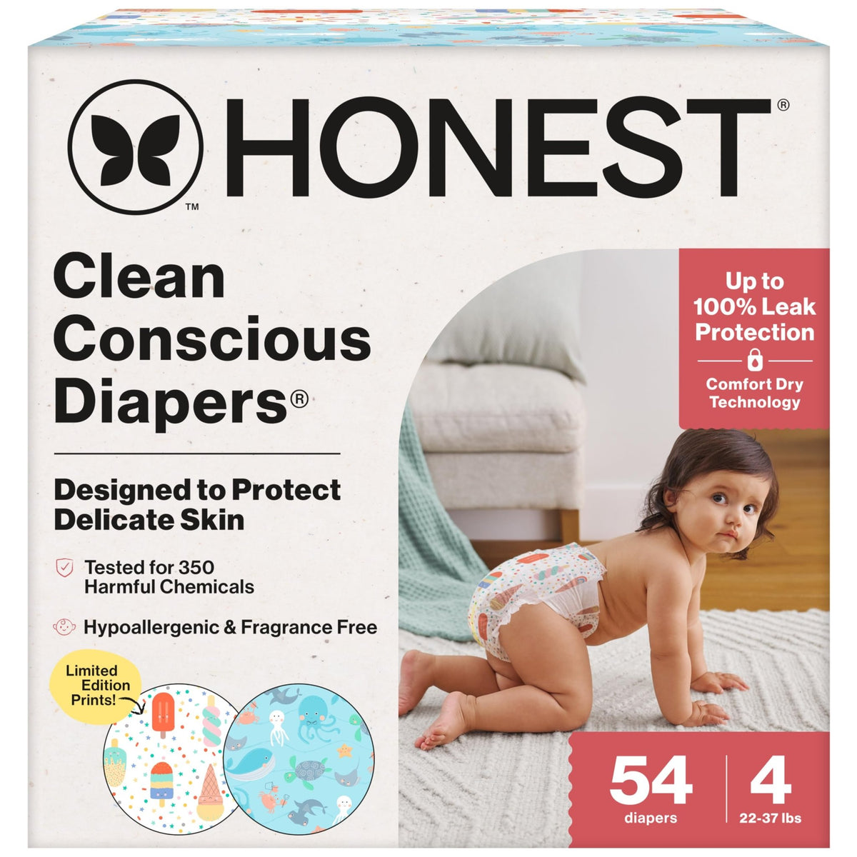 The Honest Company Diapers, All the Alpacas + Turtle Time, Size 1, 78 Count - Jansha Store