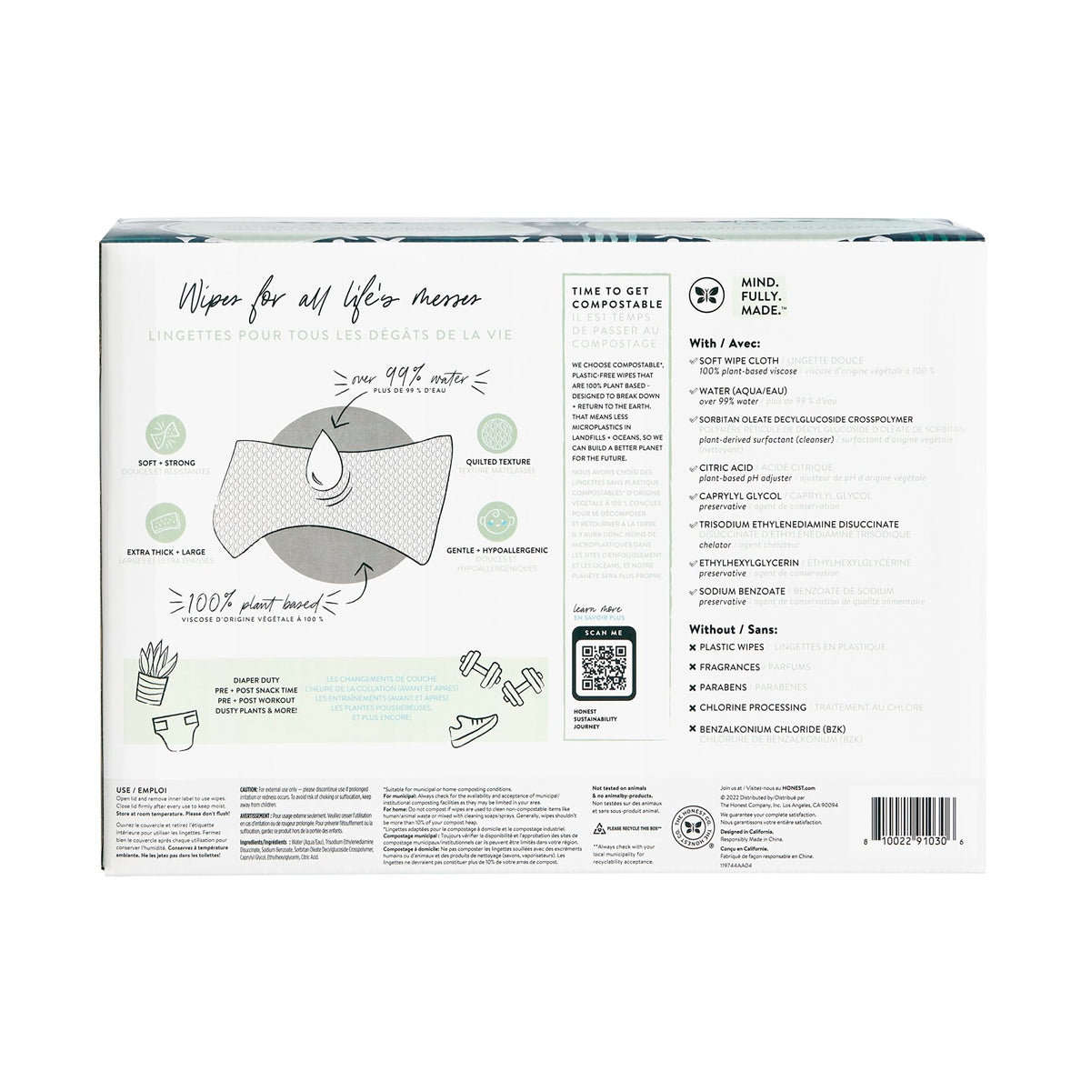 The Honest Company Multi-Use Baby Wipes, Pattern Play, 720 Count - Jansha Store