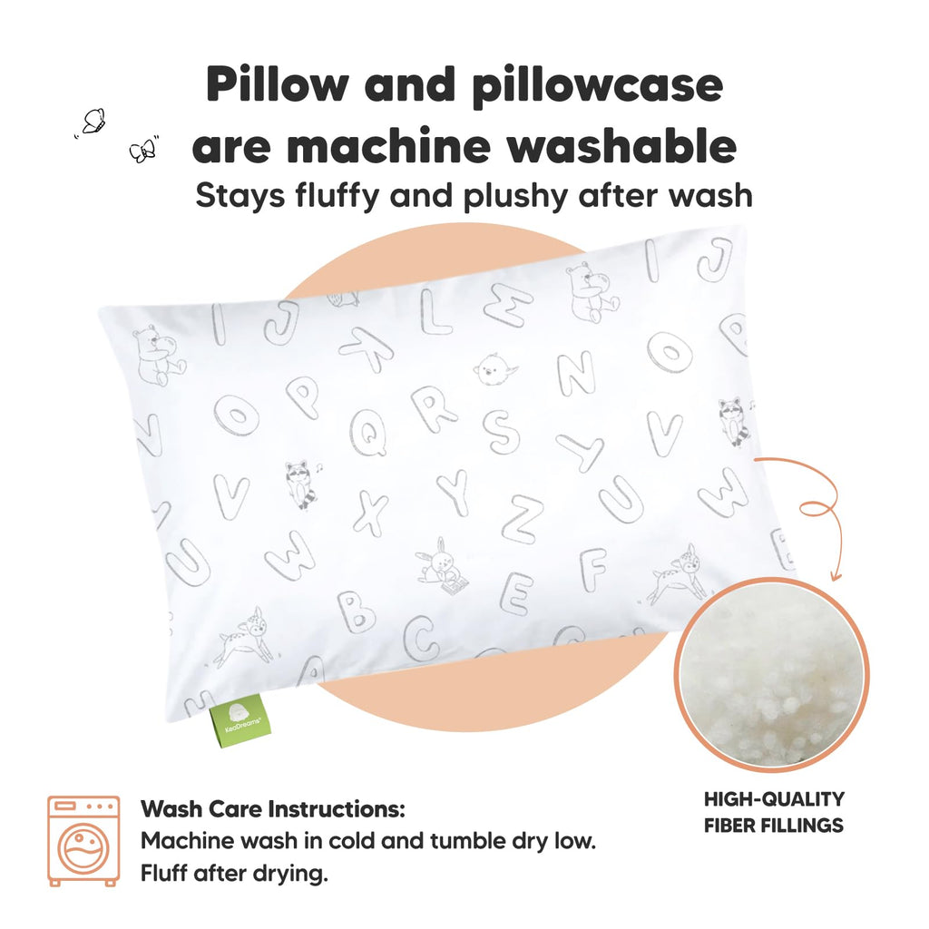 Toddler Pillow with Pillowcase, 13x18 My Little Dreamy Pillow (Flora Vale) - Jansha Store