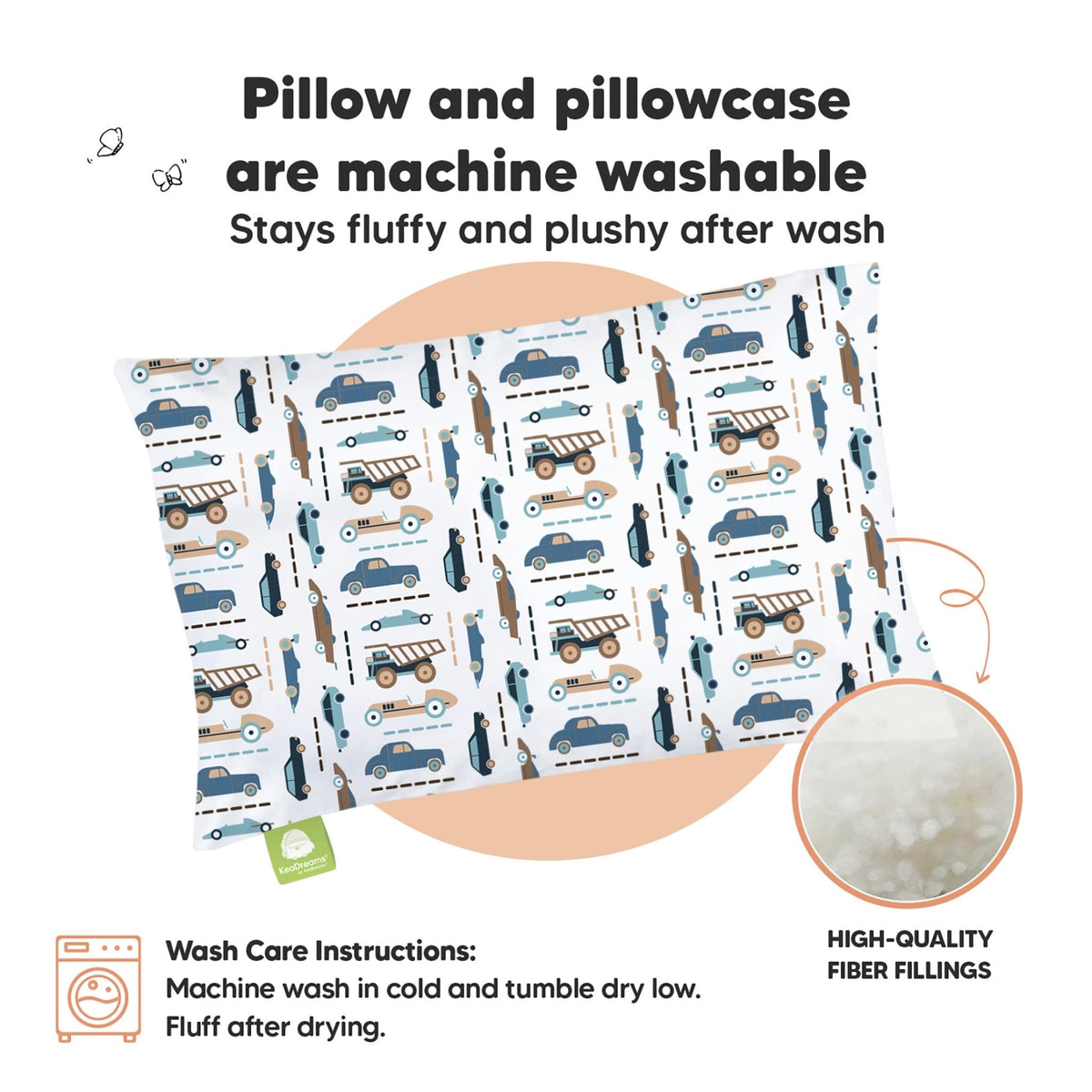Toddler Pillow with Pillowcase, 13x18 My Little Dreamy Pillow (Flora Vale) - Jansha Store