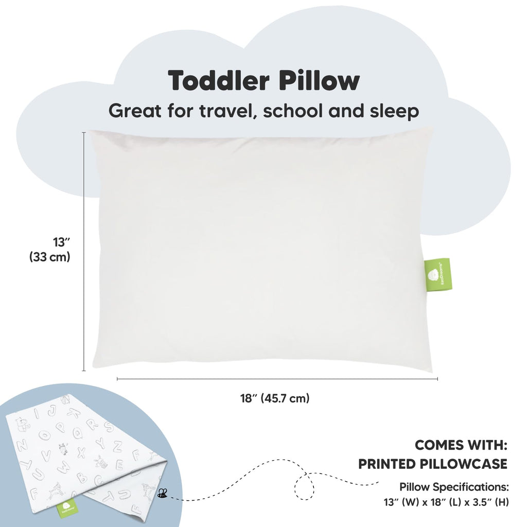 Toddler Pillow with Pillowcase, 13x18 My Little Dreamy Pillow (Flora Vale) - Jansha Store