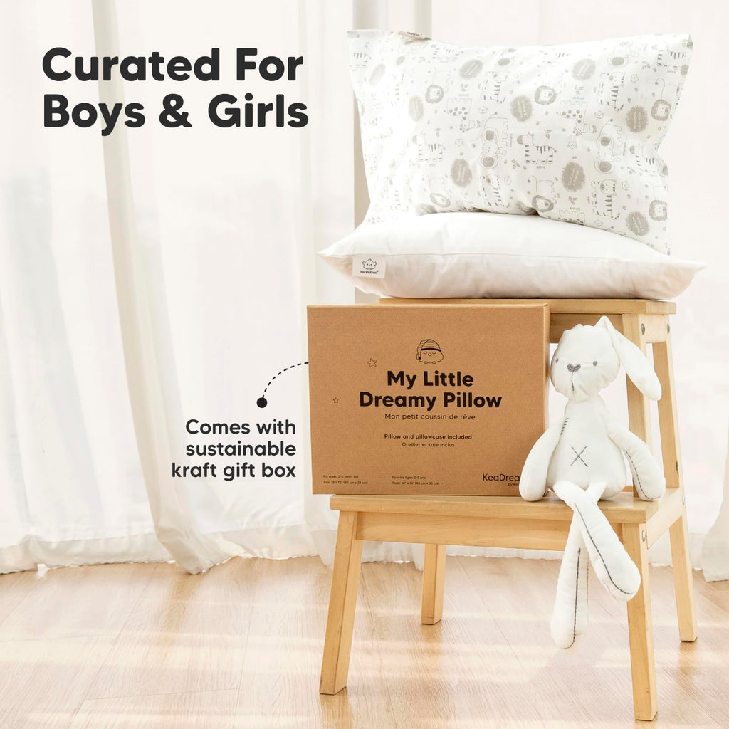 Toddler Pillow with Pillowcase, 13x18 My Little Dreamy Pillow (Flora Vale) - Jansha Store