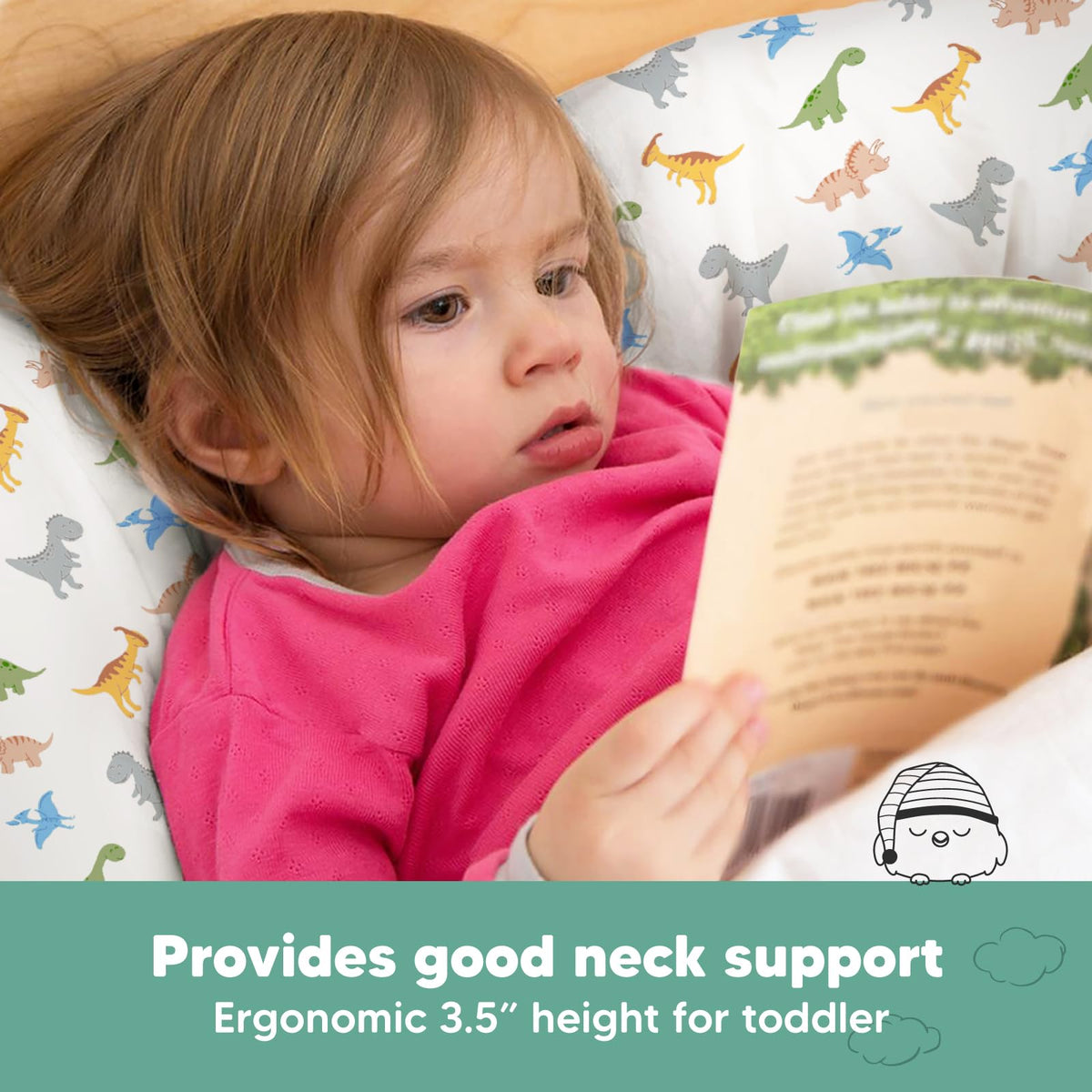 Toddler Pillow with Pillowcase, 13x18 My Little Dreamy Pillow (Flora Vale) - Jansha Store