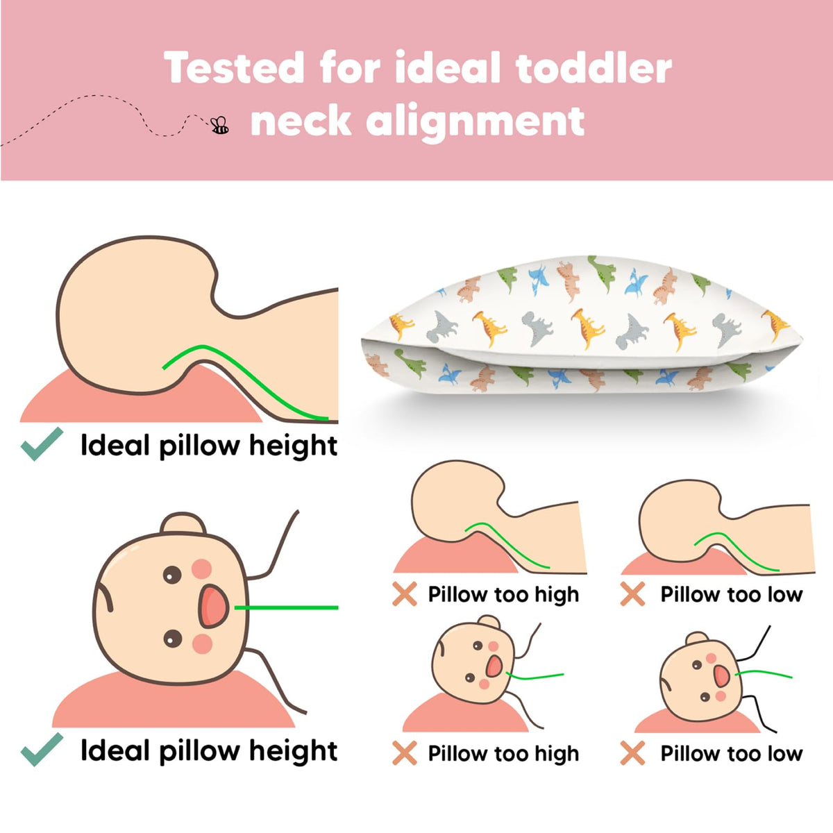 Toddler Pillow with Pillowcase, 13x18 My Little Dreamy Pillow (Flora Vale) - Jansha Store