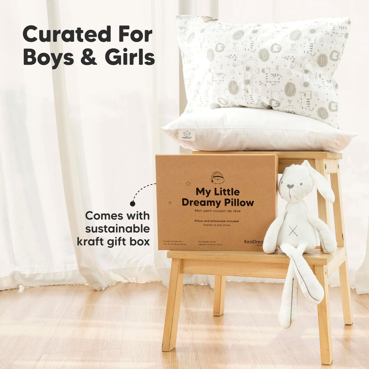 Toddler Pillow with Pillowcase, 13x18 My Little Dreamy Pillow (Flora Vale) - Jansha Store