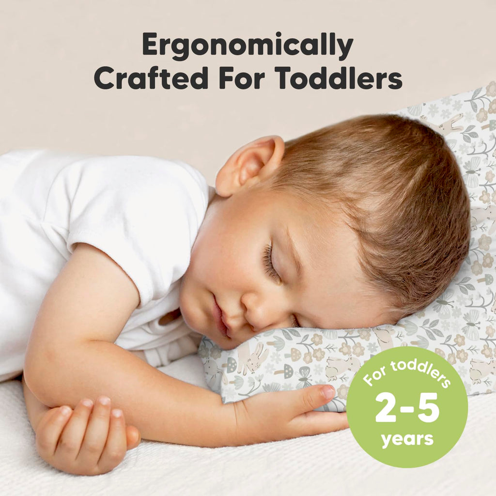 Toddler Pillow with Pillowcase, 13x18 My Little Dreamy Pillow (Flora Vale) - Jansha Store