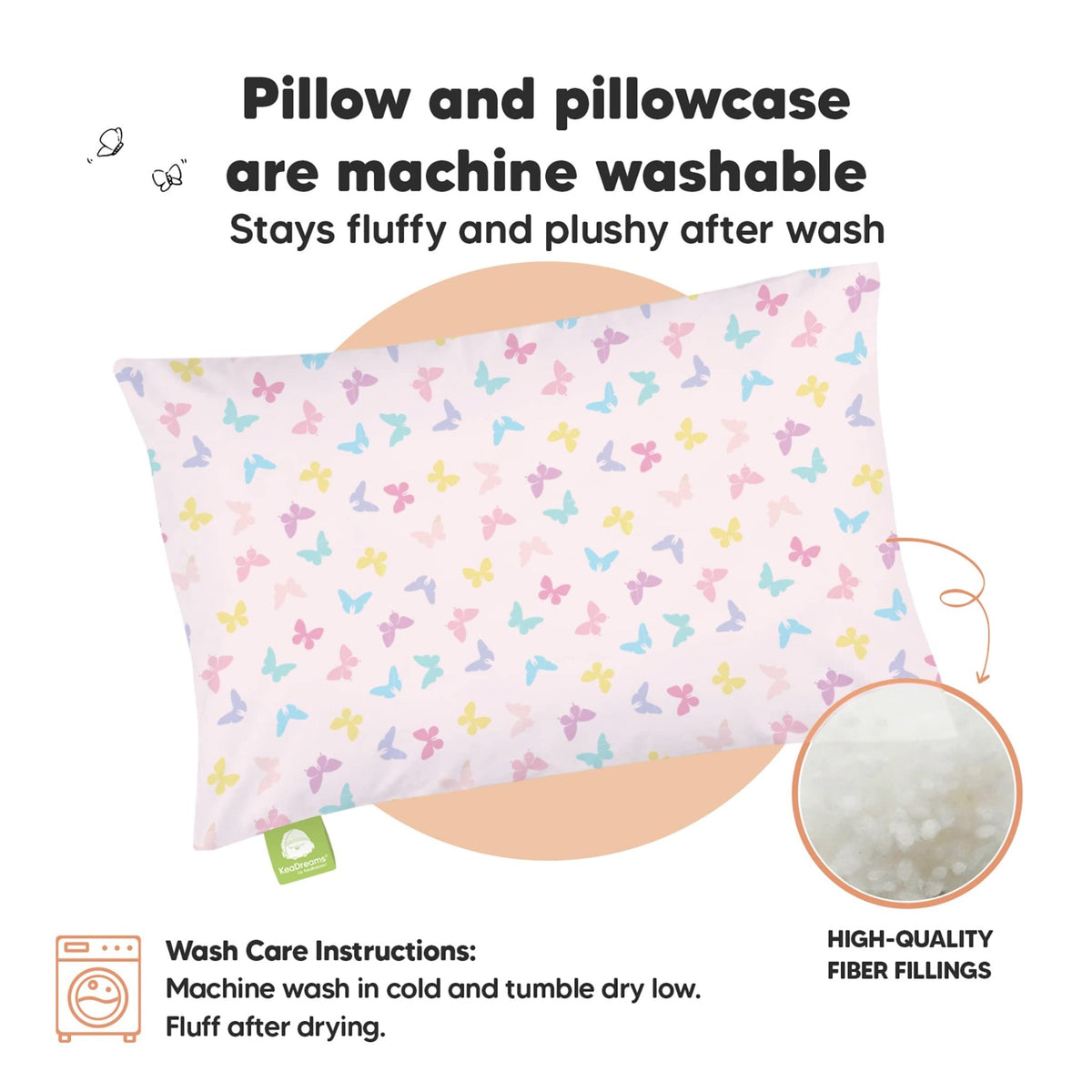 Toddler Pillow with Pillowcase, 13x18 My Little Dreamy Pillow (Flora Vale) - Jansha Store
