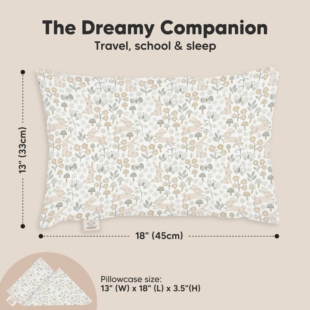 Toddler Pillow with Pillowcase, 13x18 My Little Dreamy Pillow (Flora Vale) - Jansha Store