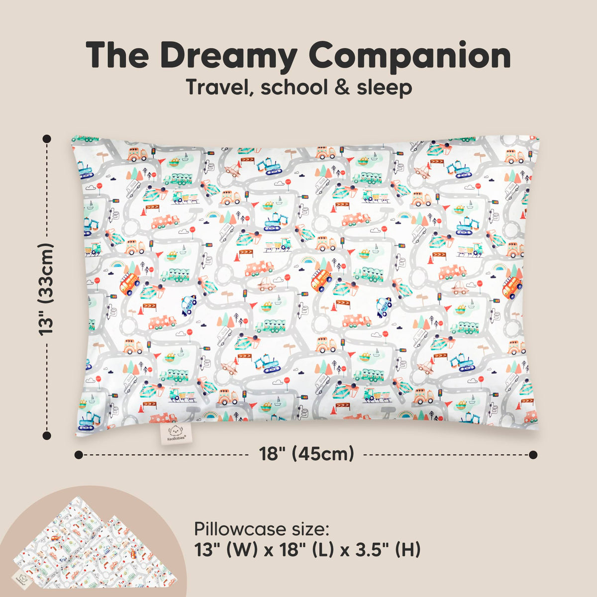 Toddler Pillow with Pillowcase, 13x18 My Little Dreamy Pillow (Flora Vale) - Jansha Store