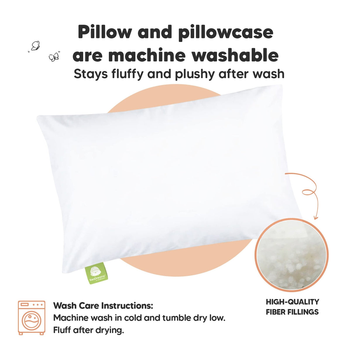 Toddler Pillow with Pillowcase, 13x18 My Little Dreamy Pillow (Flora Vale) - Jansha Store
