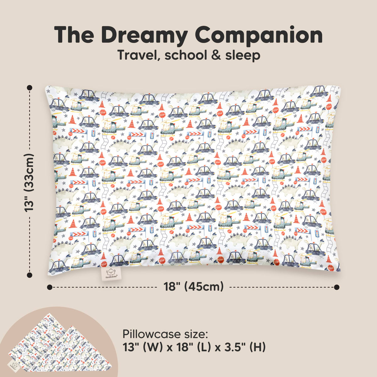 Toddler Pillow with Pillowcase, 13x18 My Little Dreamy Pillow (Flora Vale) - Jansha Store
