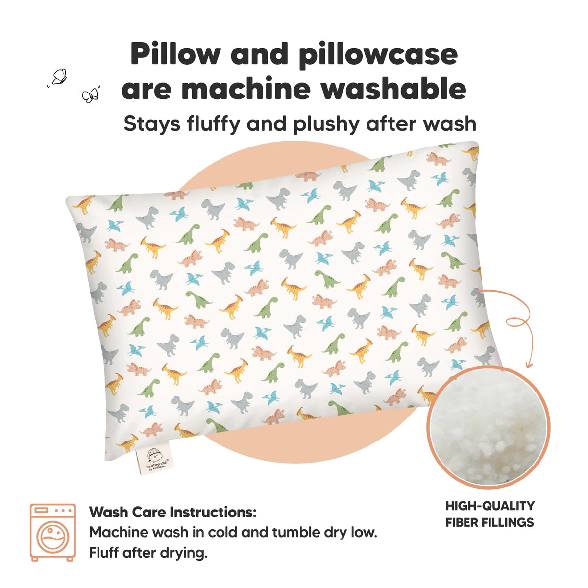 Toddler Pillow with Pillowcase, 13x18 My Little Dreamy Pillow (Flora Vale) - Jansha Store