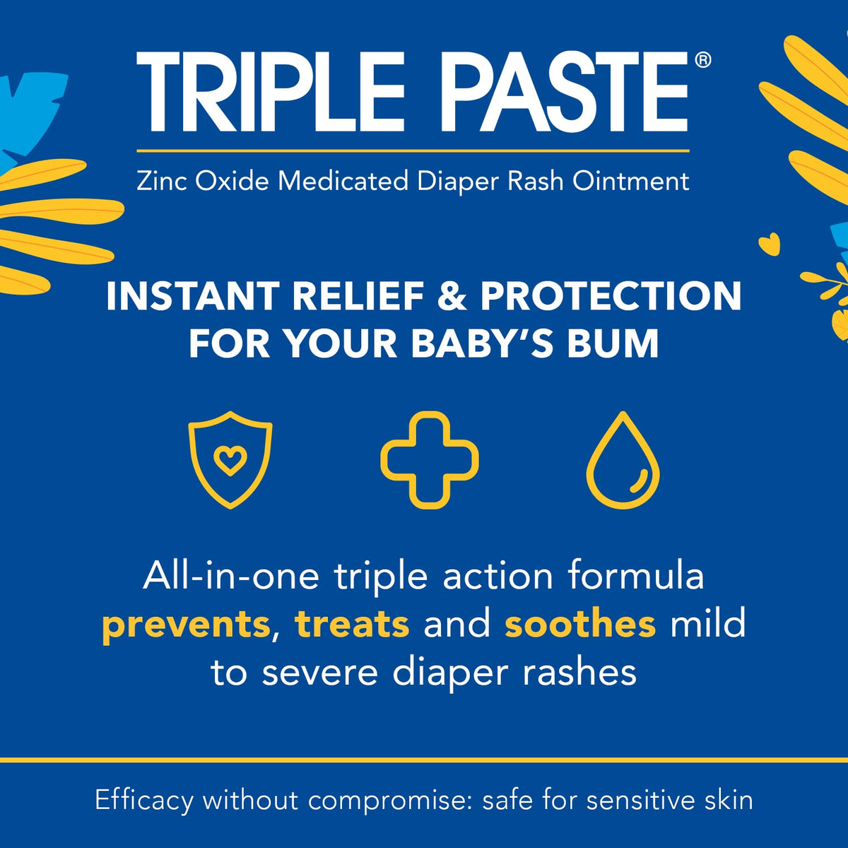 Triple Paste Diaper Rash Cream, Zinc Oxide Baby Ointment, 16 oz - Jansha Store
