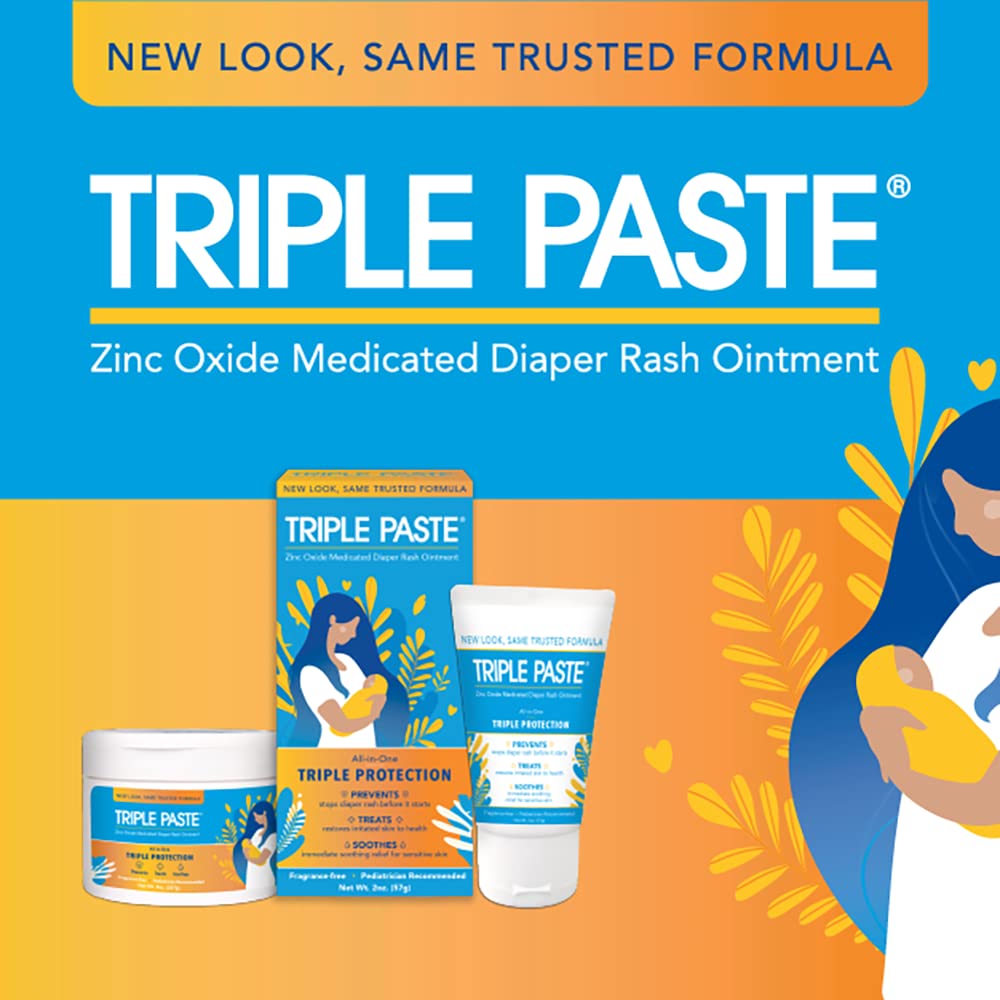 Triple Paste Diaper Rash Cream, Zinc Oxide Baby Ointment, 3 oz - Jansha Store