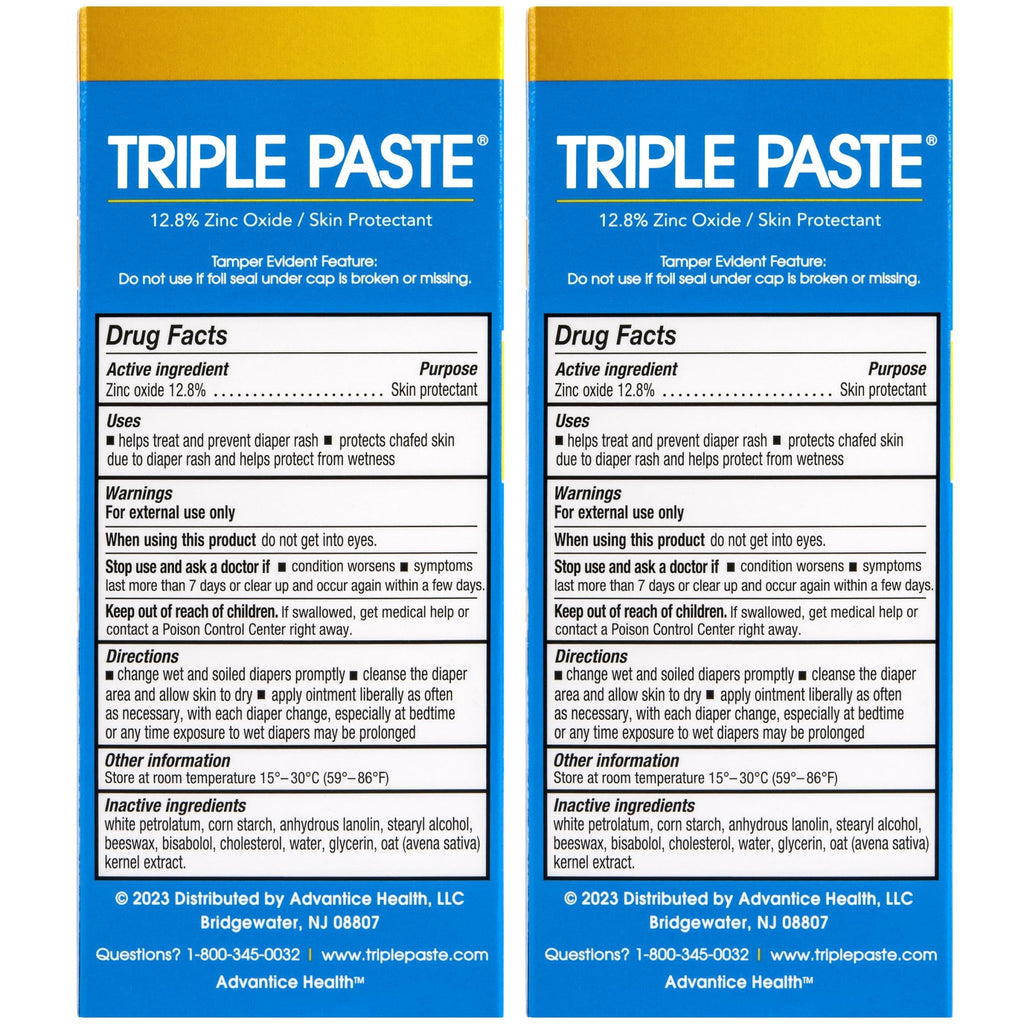 Triple Paste Diaper Rash Cream, Zinc Oxide Baby Ointment, 3 oz - Jansha Store