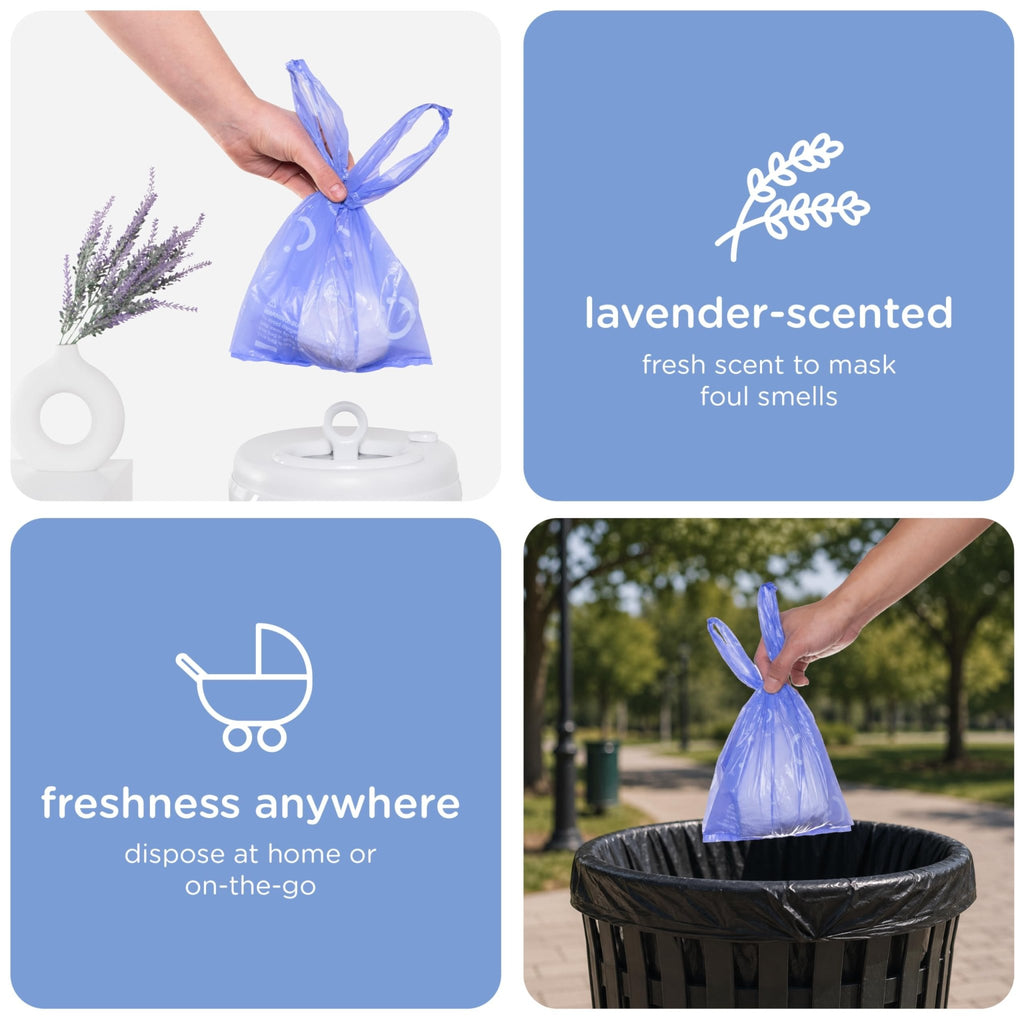 Ubbi Disposable Baby Diaper Sacks, Lavender Scented, 200 Count - Jansha Store