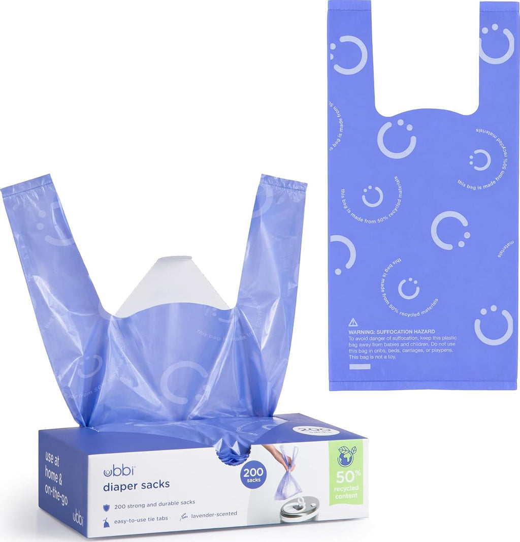 Ubbi Disposable Baby Diaper Sacks, Lavender Scented, 200 Count - Jansha Store