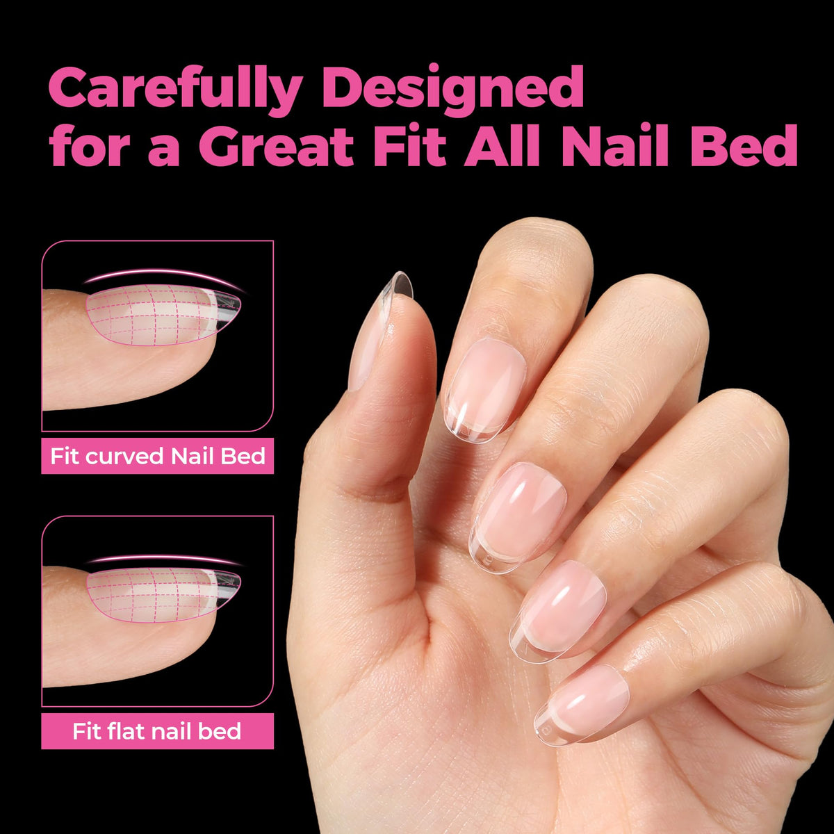 UNA GELLA Extra Short Square Kids Nail Tips 216Pcs Squoval Press On Nails - Jansha Store