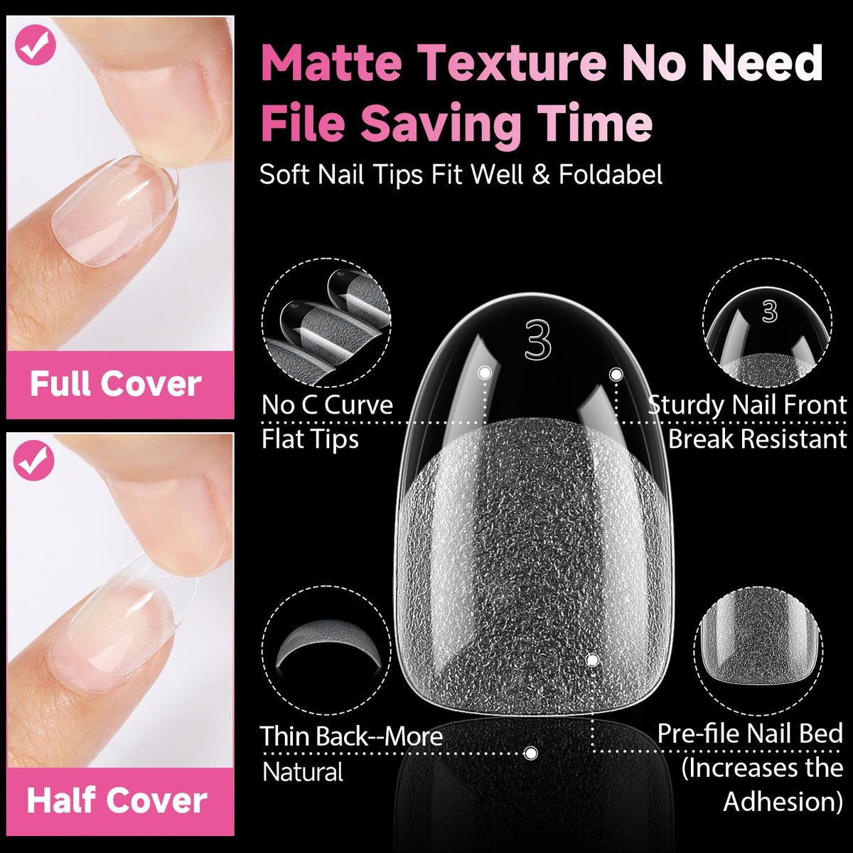 UNA GELLA Extra Short Square Kids Nail Tips 216Pcs Squoval Press On Nails - Jansha Store