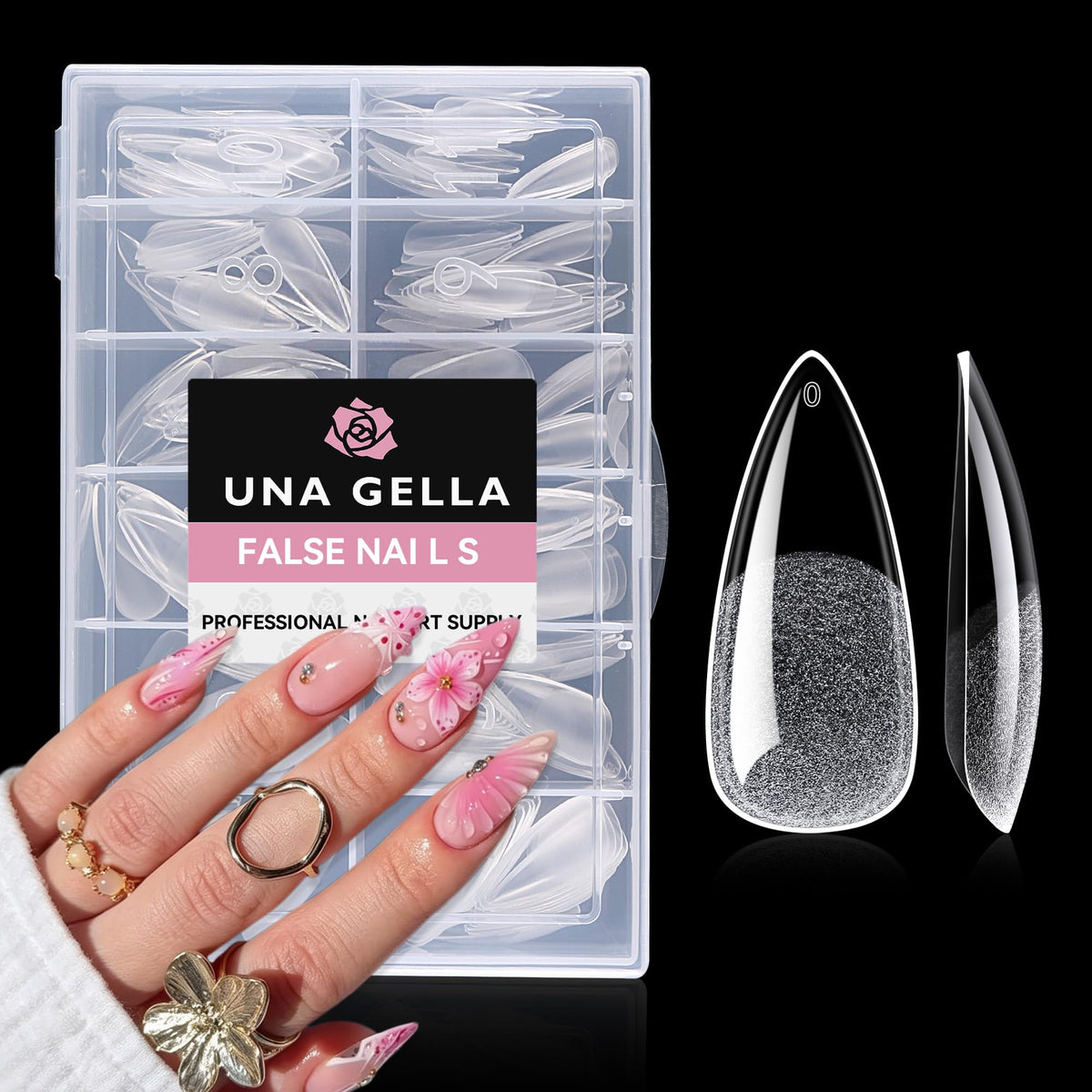 UNA GELLA Extra Short Square Kids Nail Tips 216Pcs Squoval Press On Nails - Jansha Store