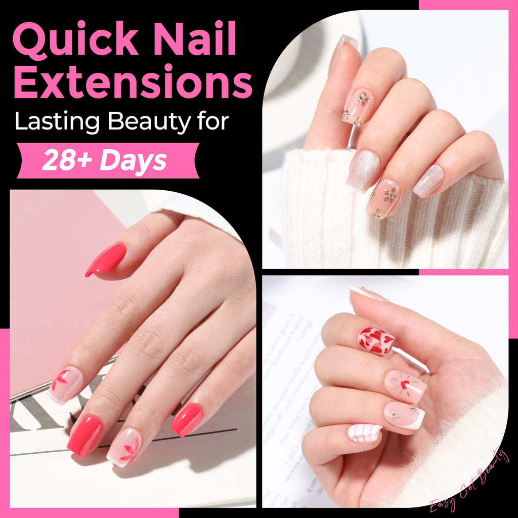 UNA GELLA Extra Short Square Kids Nail Tips 216Pcs Squoval Press On Nails - Jansha Store