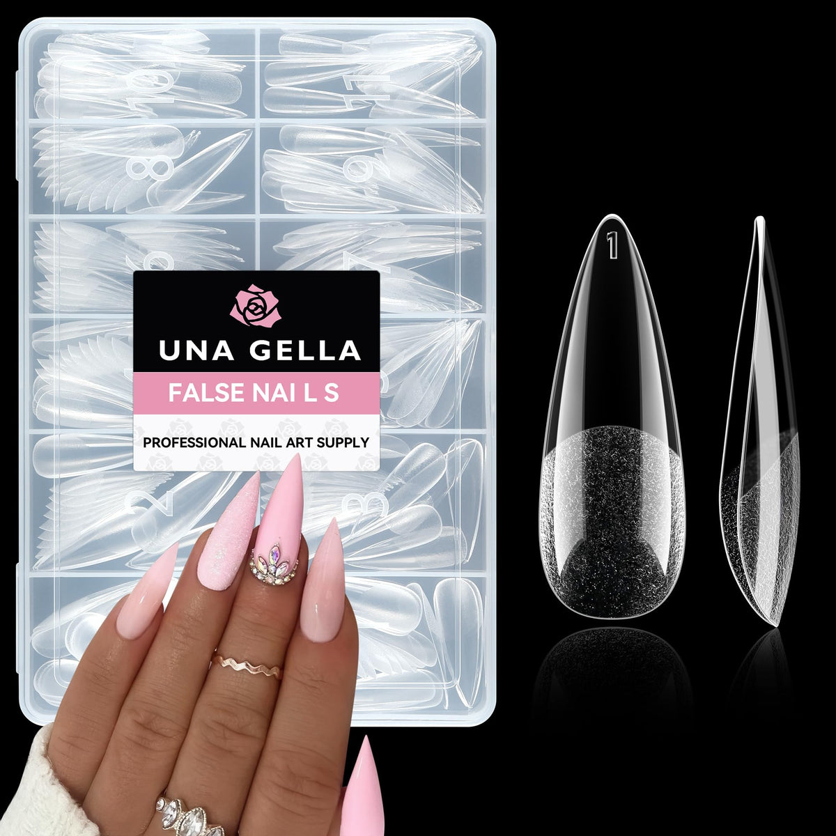 UNA GELLA Extra Short Square Kids Nail Tips 216Pcs Squoval Press On Nails - Jansha Store
