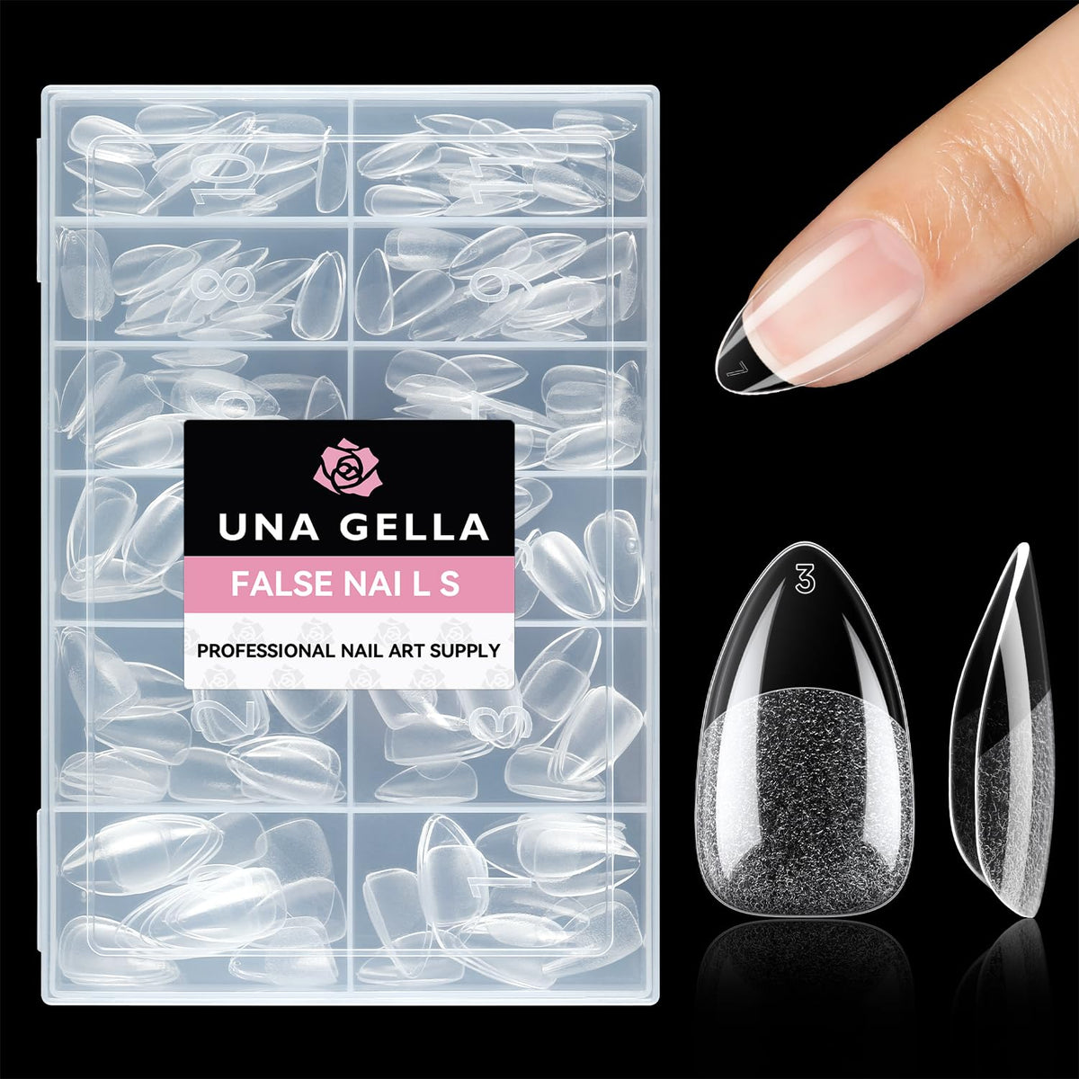 UNA GELLA Extra Short Square Kids Nail Tips 216Pcs Squoval Press On Nails - Jansha Store