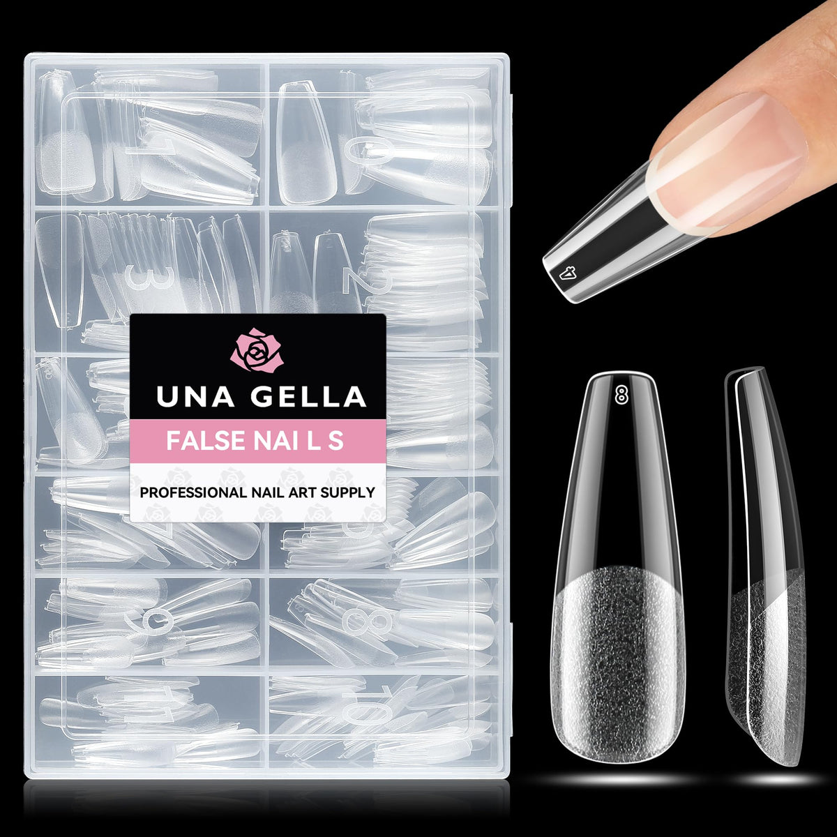 UNA GELLA Extra Short Square Kids Nail Tips 216Pcs Squoval Press On Nails - Jansha Store