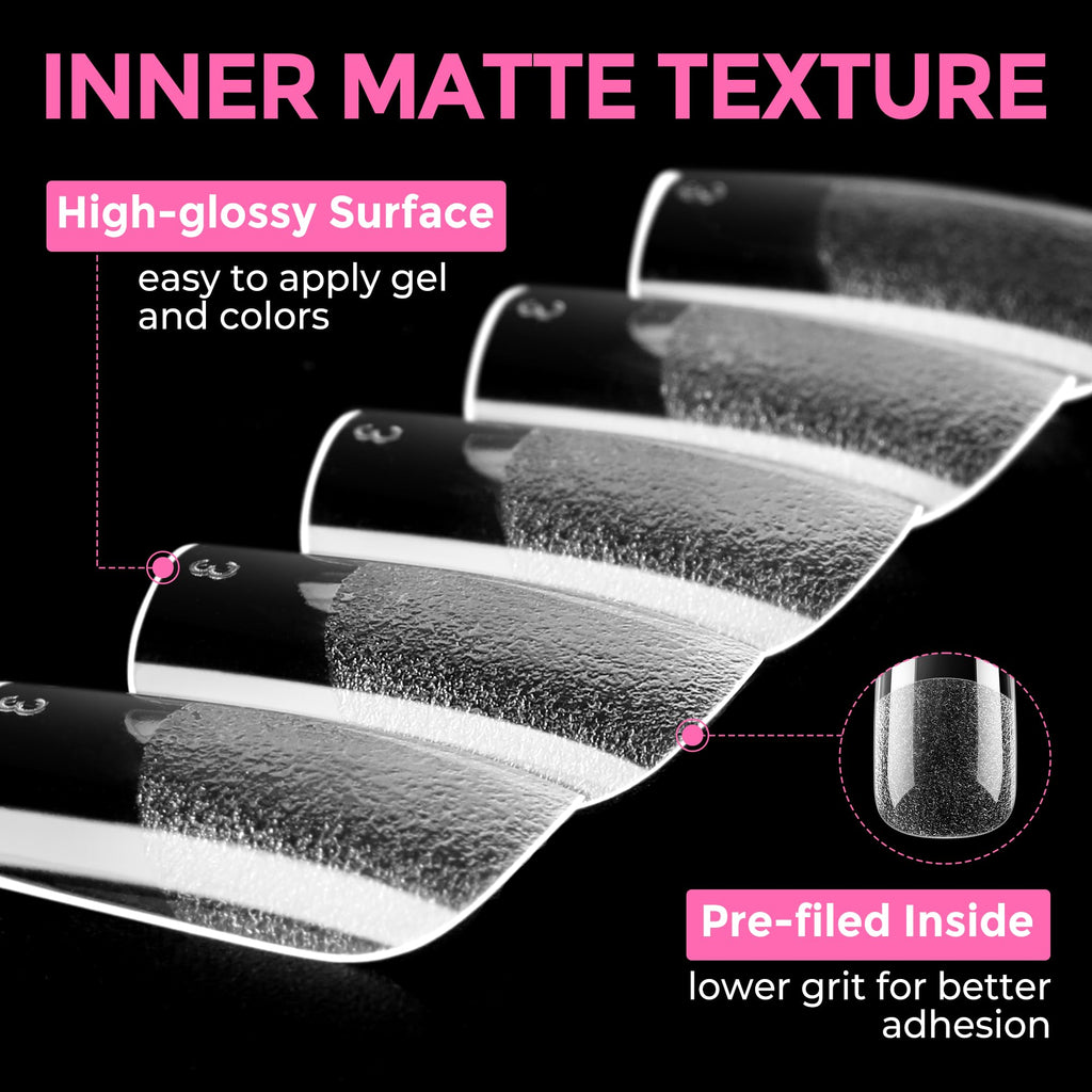 UNA GELLA Extra Short Square Kids Nail Tips 216Pcs Squoval Press On Nails - Jansha Store