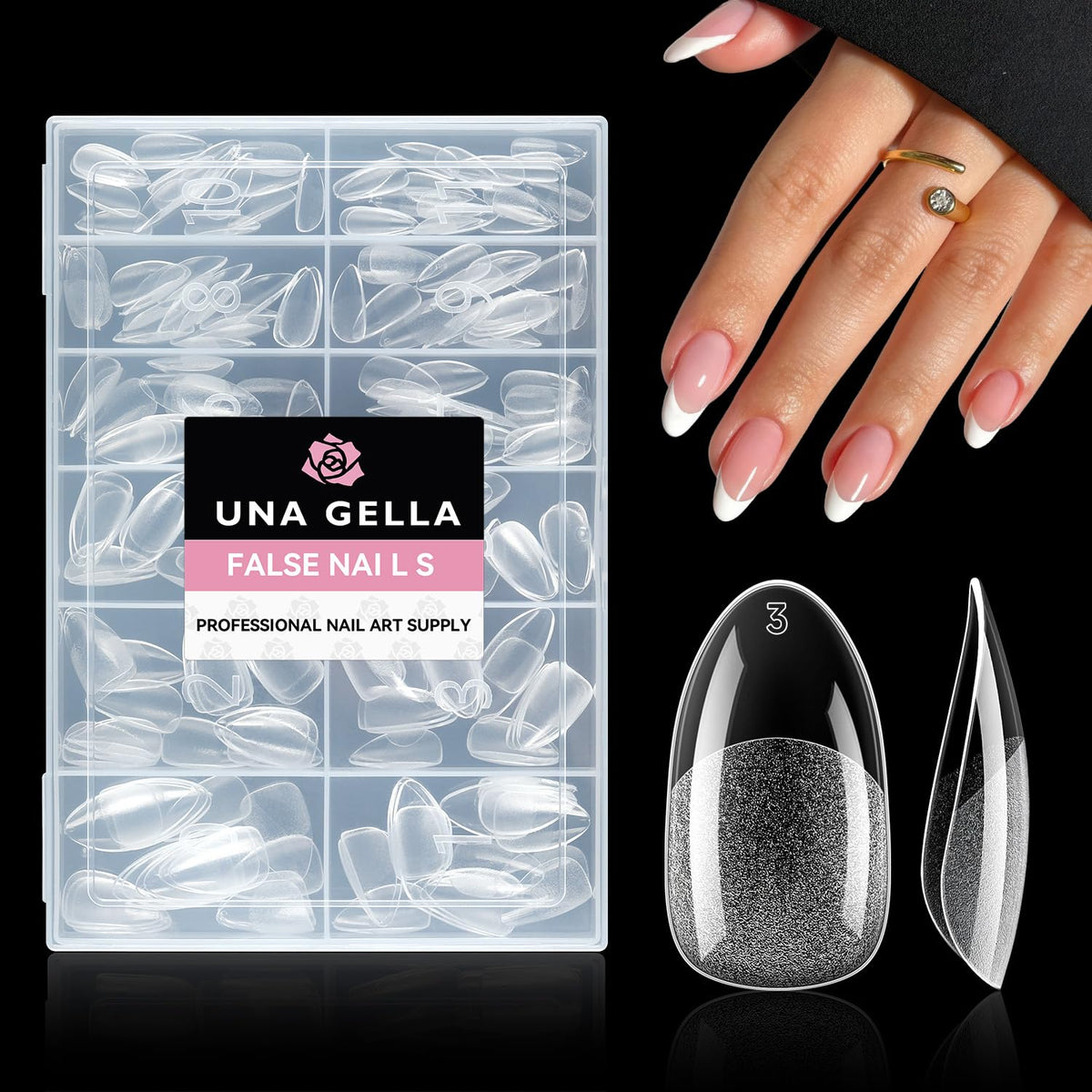 UNA GELLA Extra Short Square Kids Nail Tips 216Pcs Squoval Press On Nails - Jansha Store