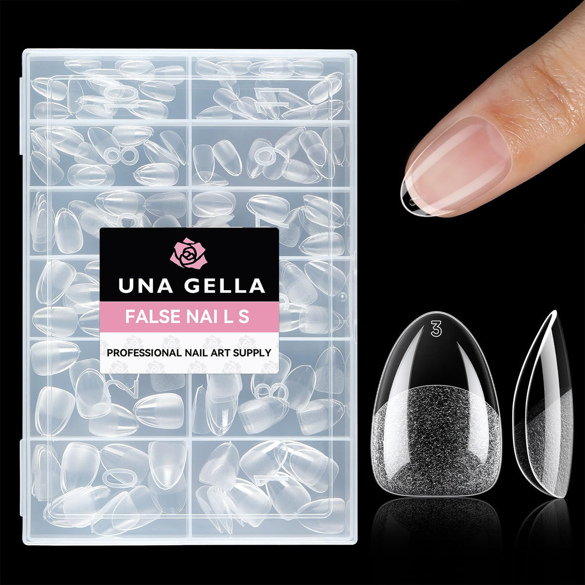 UNA GELLA Extra Short Square Kids Nail Tips 216Pcs Squoval Press On Nails - Jansha Store