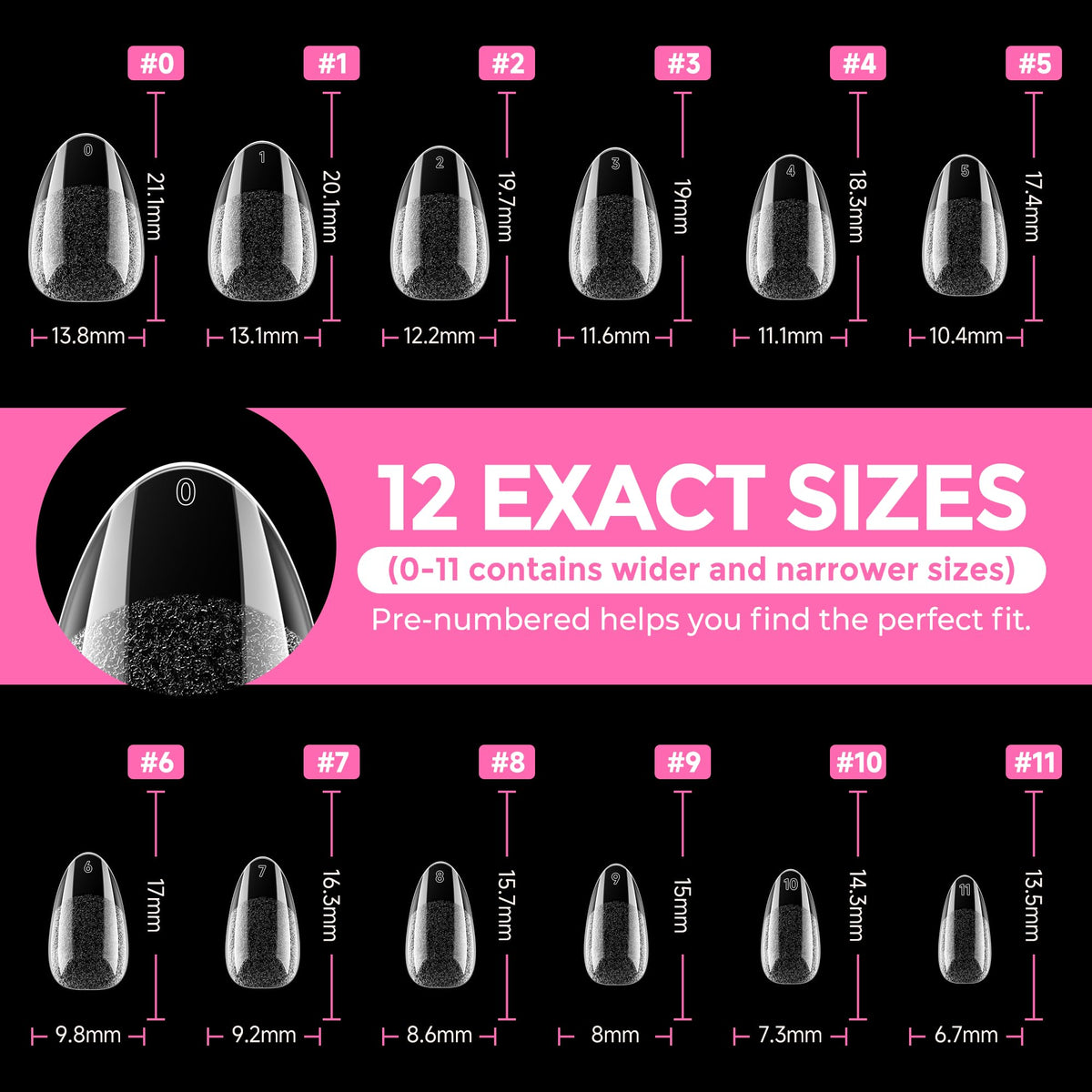UNA GELLA Extra Short Square Kids Nail Tips 216Pcs Squoval Press On Nails - Jansha Store