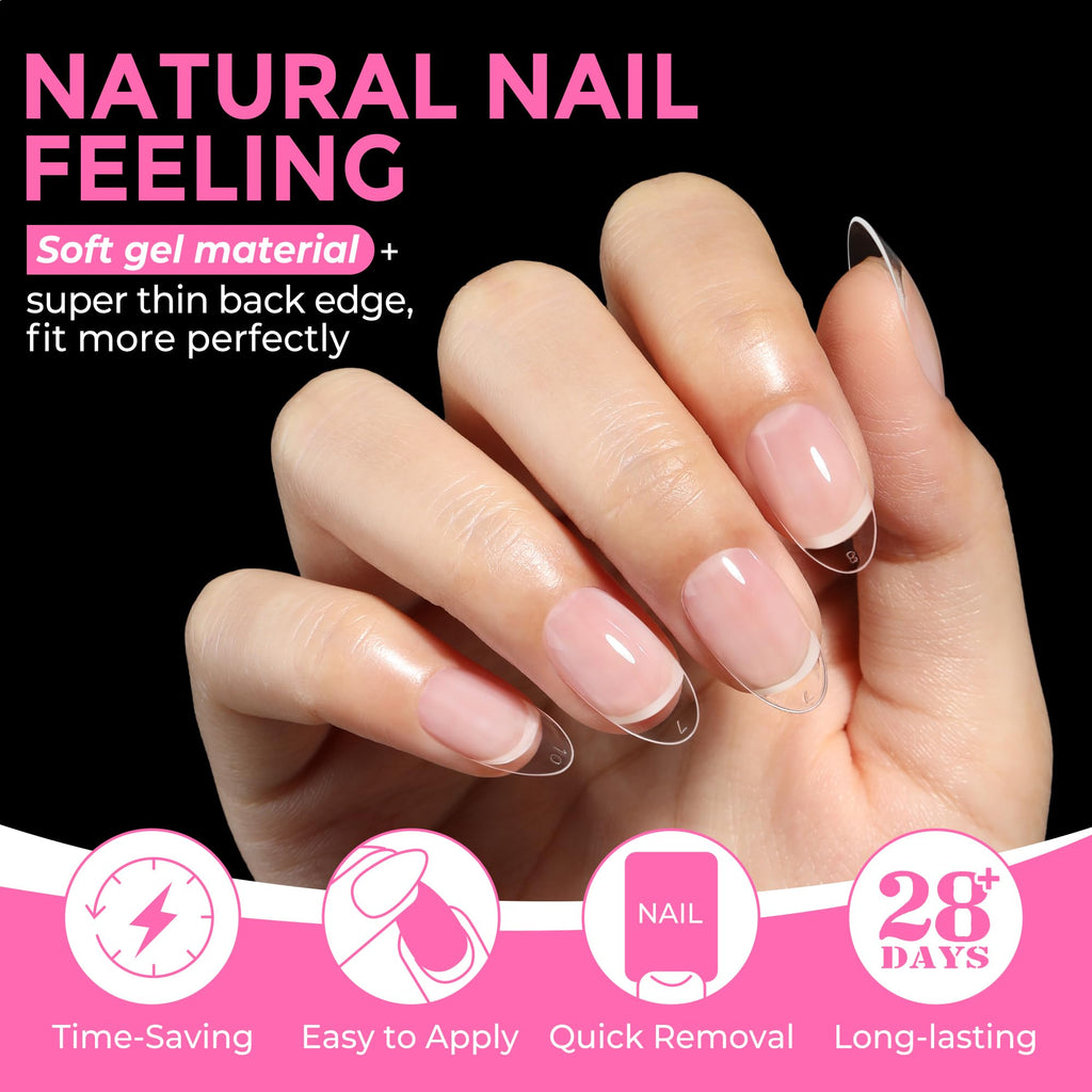 UNA GELLA Extra Short Square Kids Nail Tips 216Pcs Squoval Press On Nails - Jansha Store