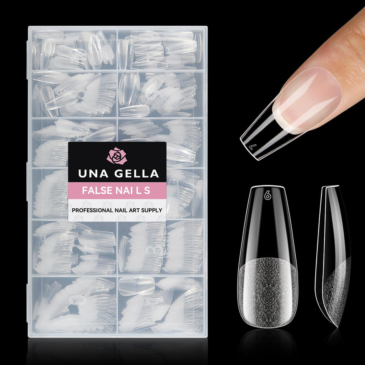 UNA GELLA Extra Short Square Kids Nail Tips 216Pcs Squoval Press On Nails - Jansha Store