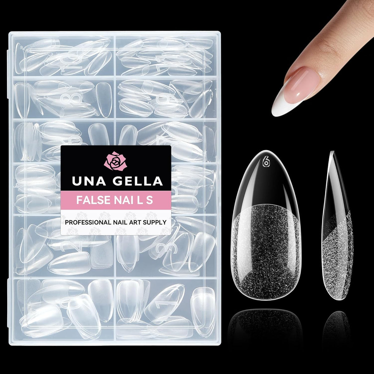 UNA GELLA Extra Short Square Kids Nail Tips 216Pcs Squoval Press On Nails - Jansha Store