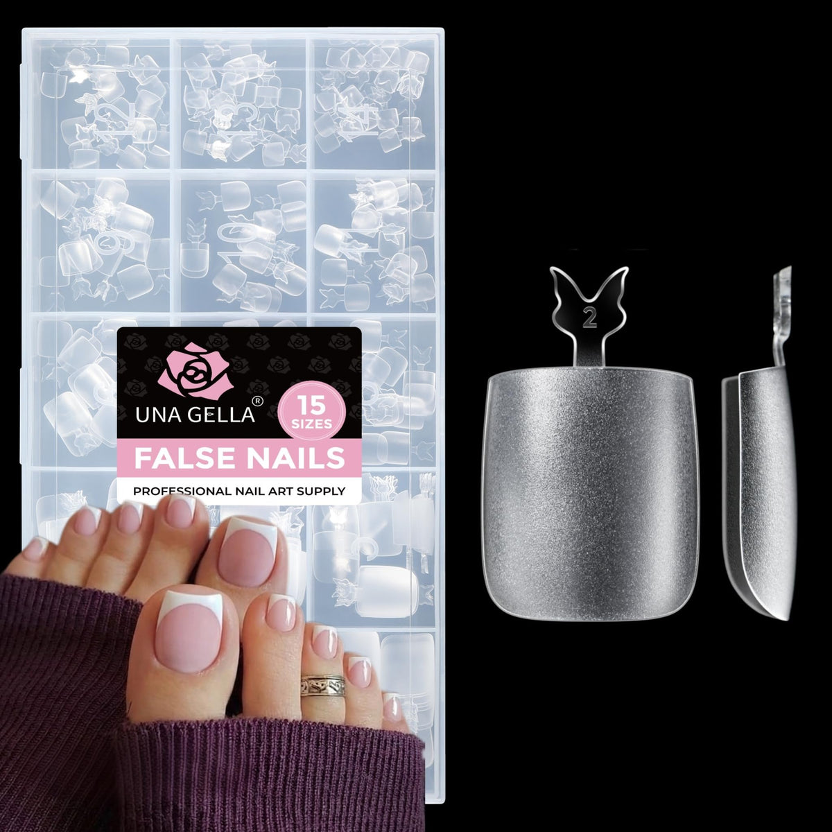 UNA GELLA Extra Short Square Kids Nail Tips 216Pcs Squoval Press On Nails - Jansha Store