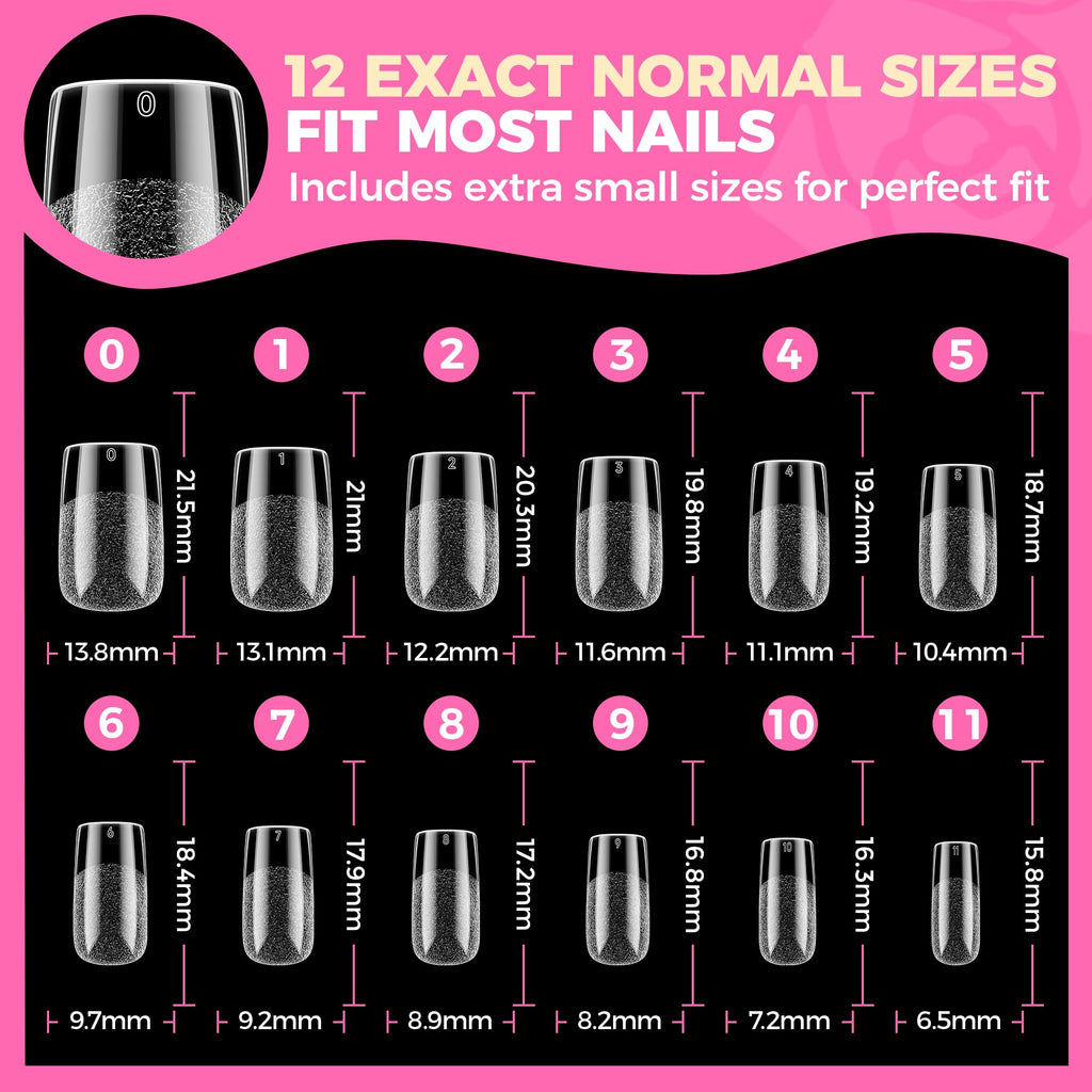 UNA GELLA Short Almond Nail Tips 504PCS Short Fake Nails Soft Press Ons - Jansha Store