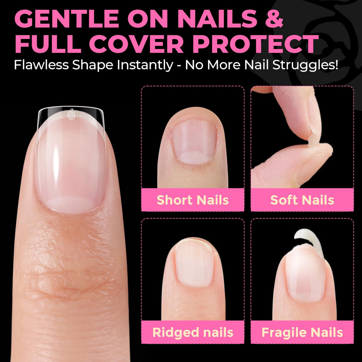 UNA GELLA Short Almond Nail Tips 504PCS Short Fake Nails Soft Press Ons - Jansha Store
