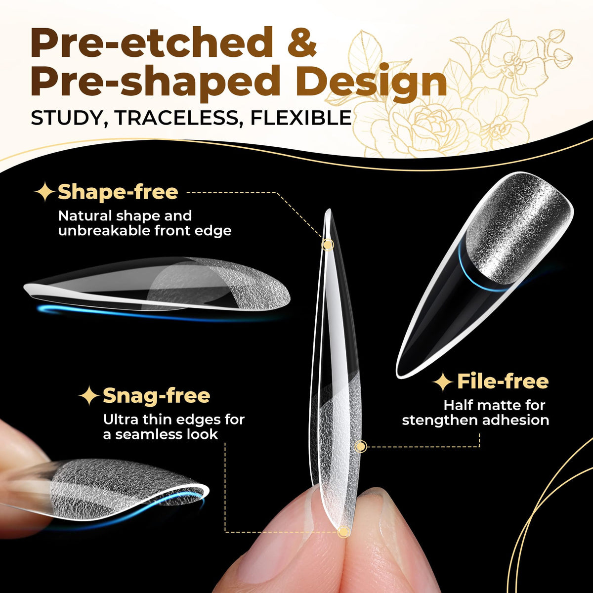 UNA GELLA Short Almond Nail Tips 504PCS Short Fake Nails Soft Press Ons - Jansha Store