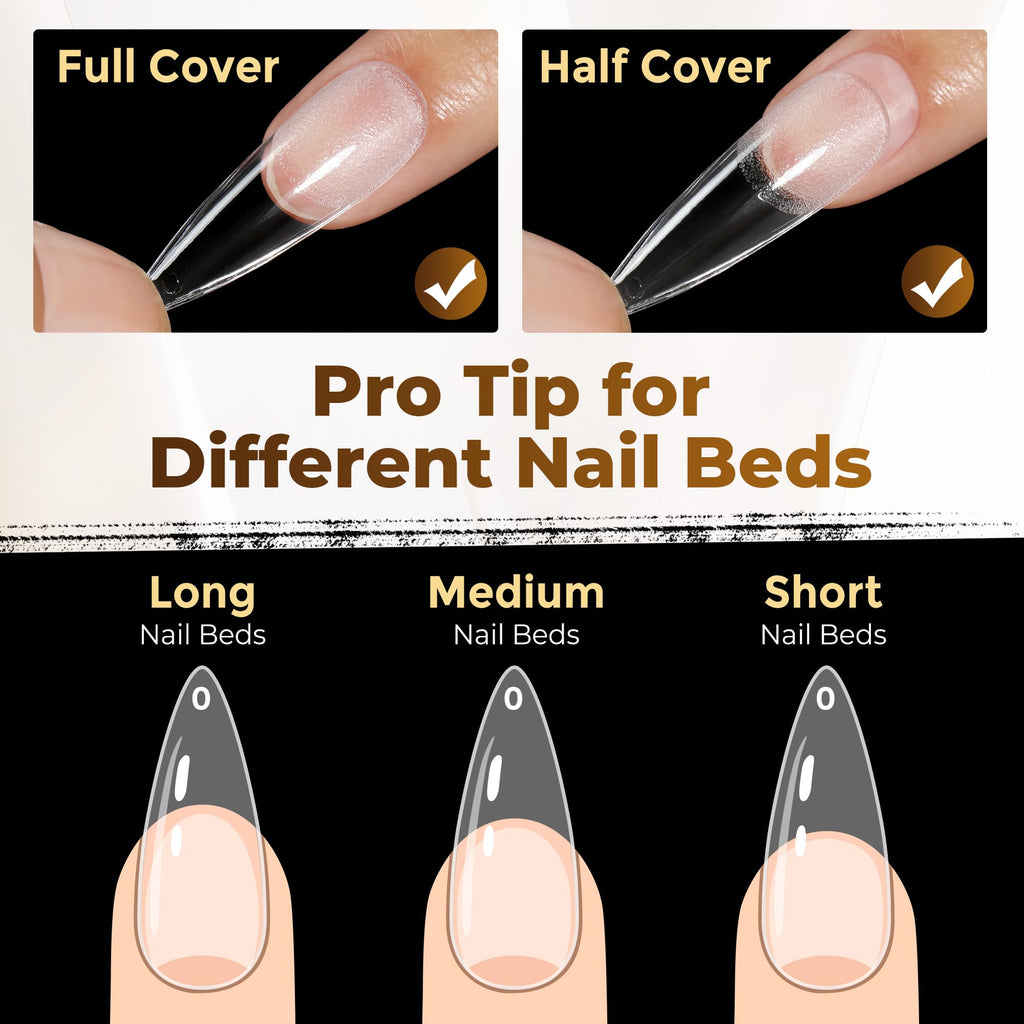 UNA GELLA Short Almond Nail Tips 504PCS Short Fake Nails Soft Press Ons - Jansha Store